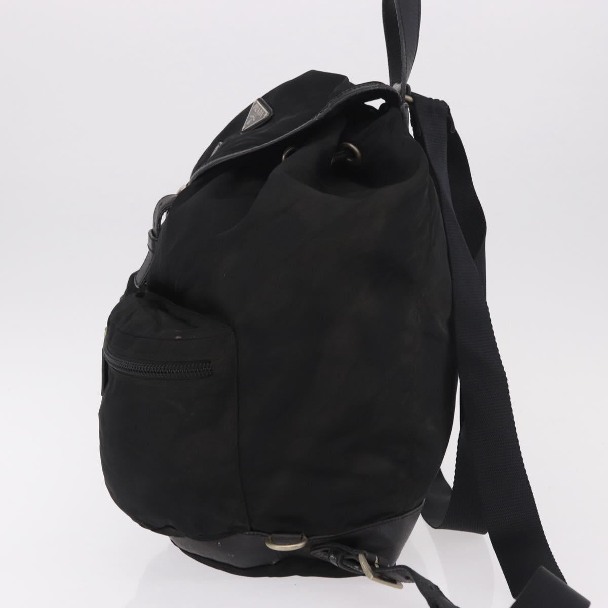 PRADA Backpack Nylon Black Silver Auth 188443 image 5
