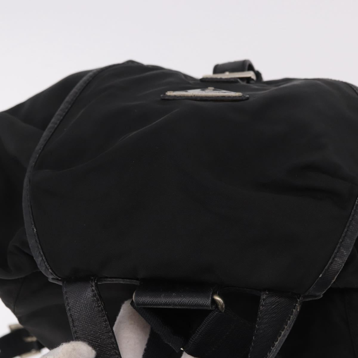 PRADA Backpack Nylon Black Silver Auth 188443 image 7