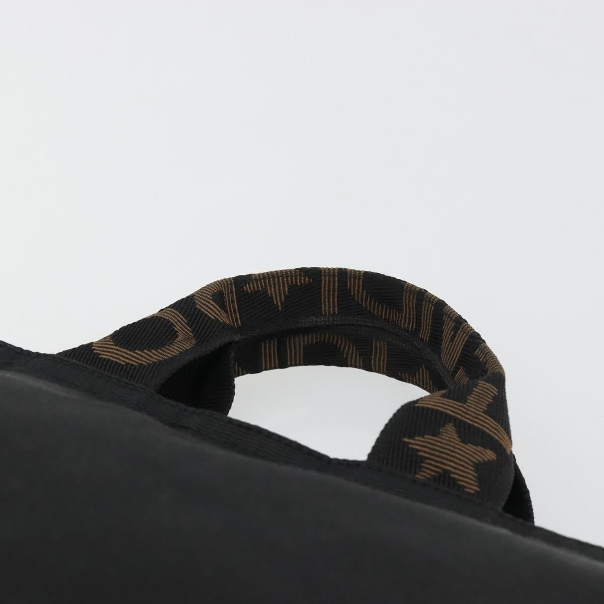 FENDI Hand Bag Canvas Black Gold Auth 190474 image 8