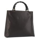 GUCCI Bamboo Hand Bag Leather Brown Gold 002 0505 Auth bs35974
