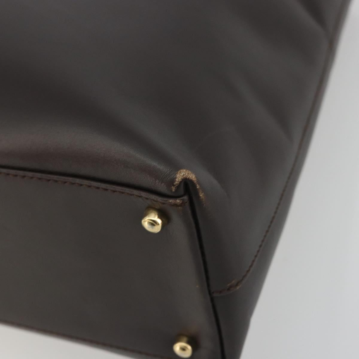 GUCCI Bamboo Hand Bag Leather Brown Gold 002 0505 Auth bs35974 image 10