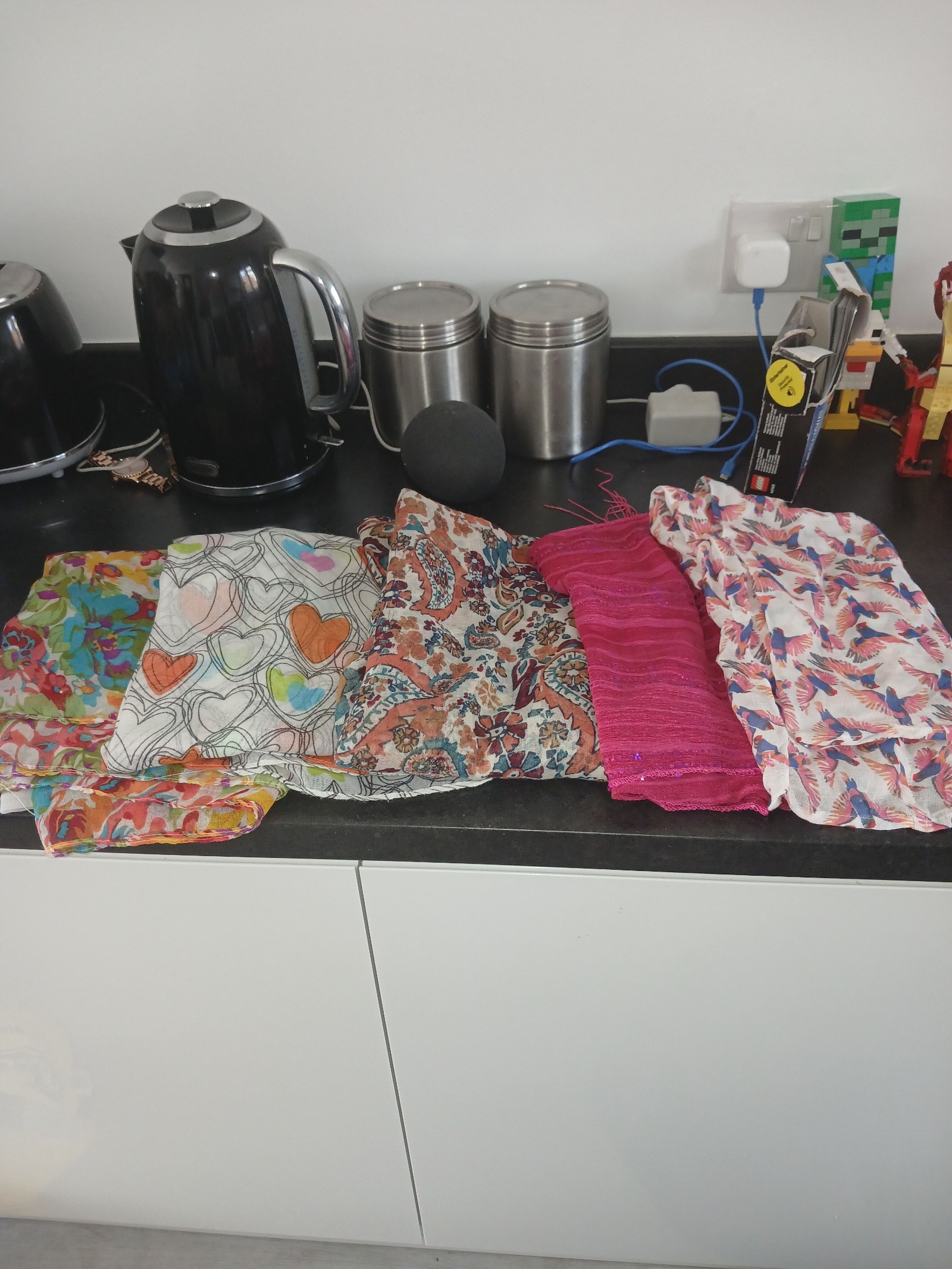 Mixed Colourful Patterned Scarves Set of 5 Women's Accessories