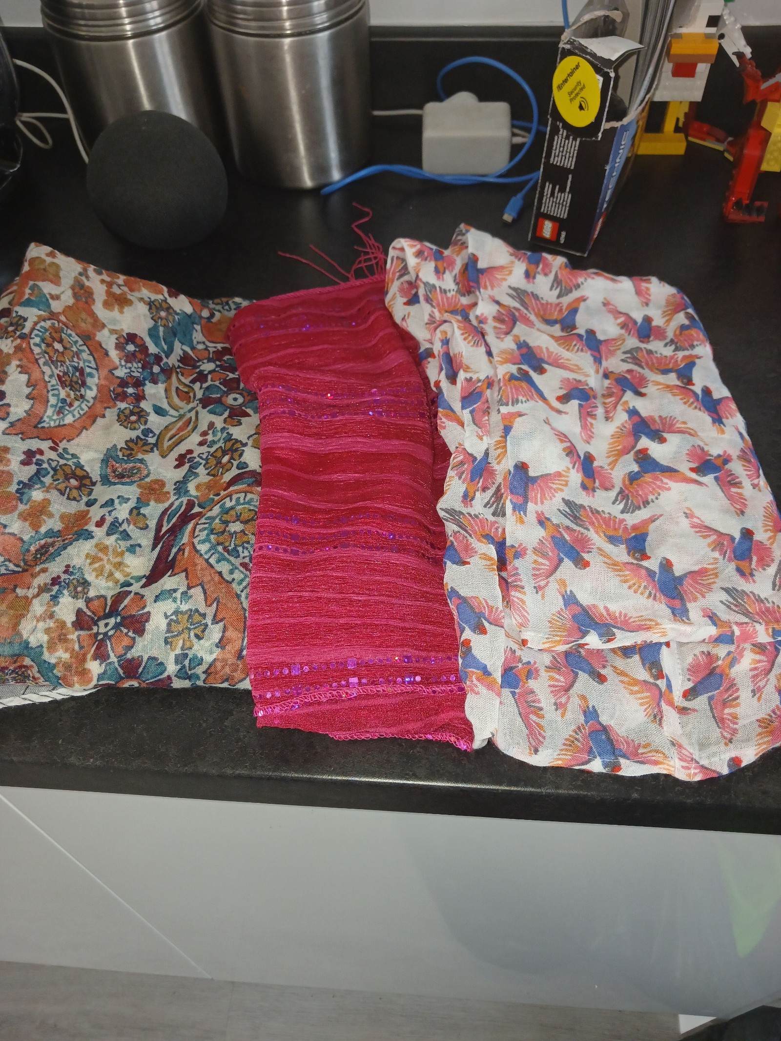 Mixed Colourful Patterned Scarves Set of 5 Women's Accessories image 2