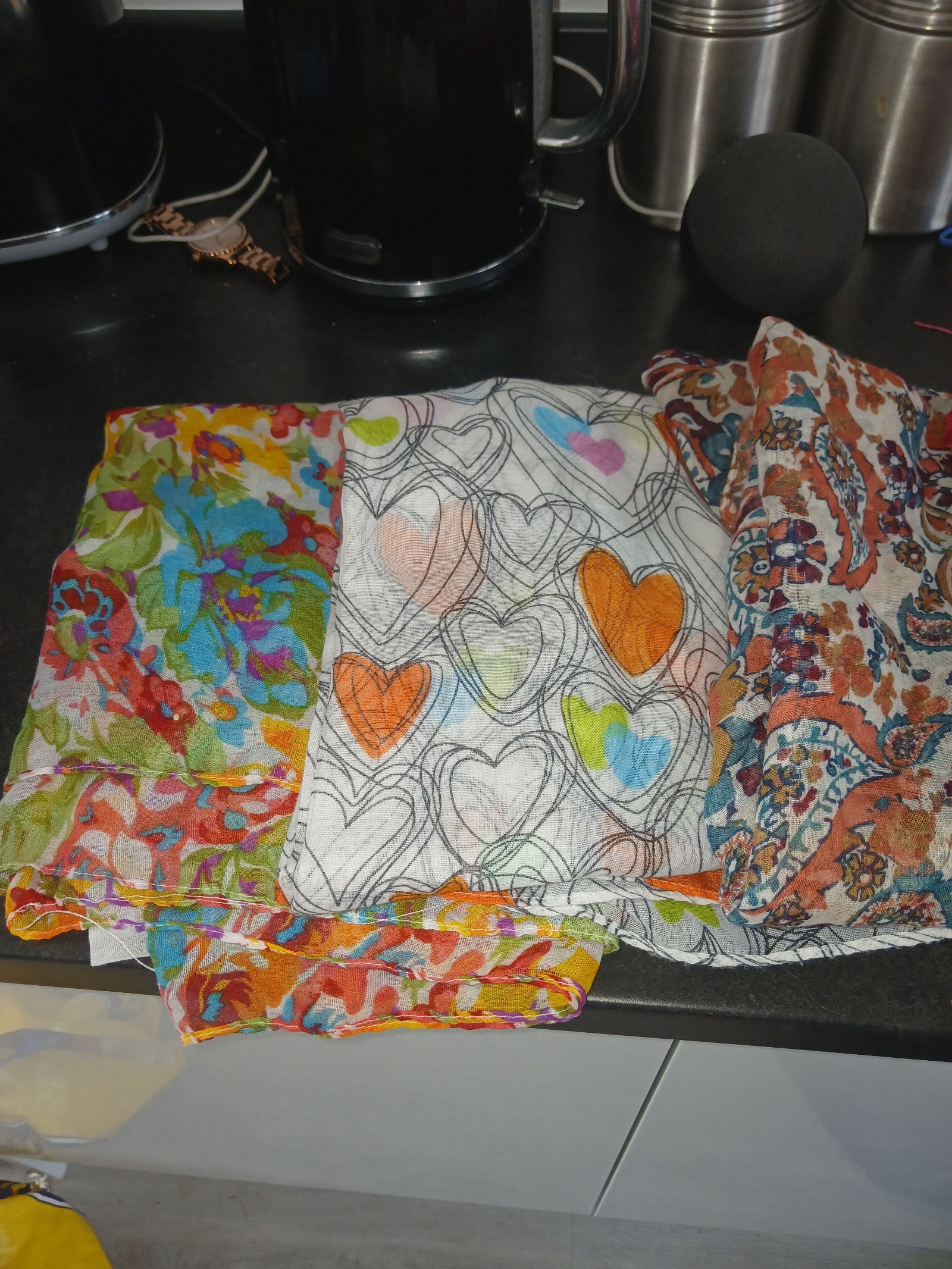 Mixed Colourful Patterned Scarves Set of 5 Women's Accessories image 3
