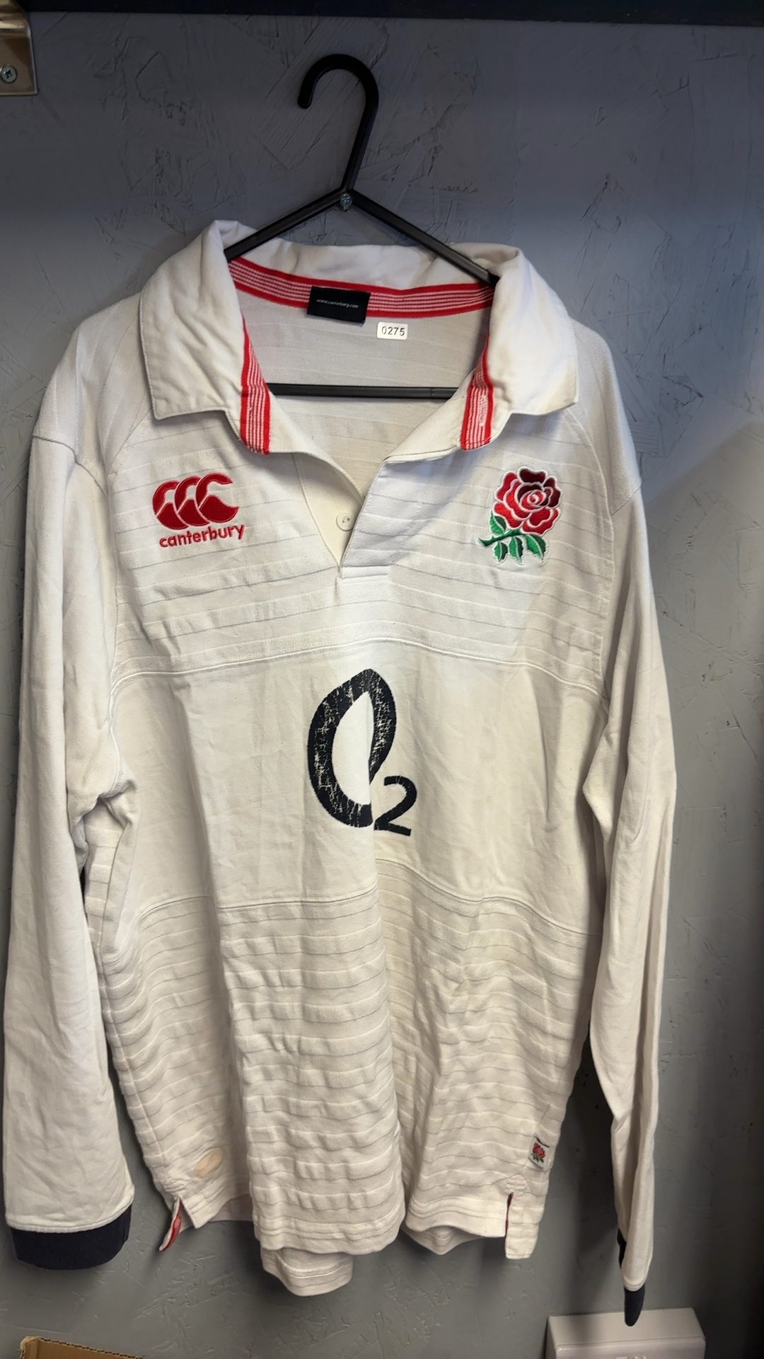 Canterbury White England Rugby Shirt Medium Long Sleeve Cotton image 2