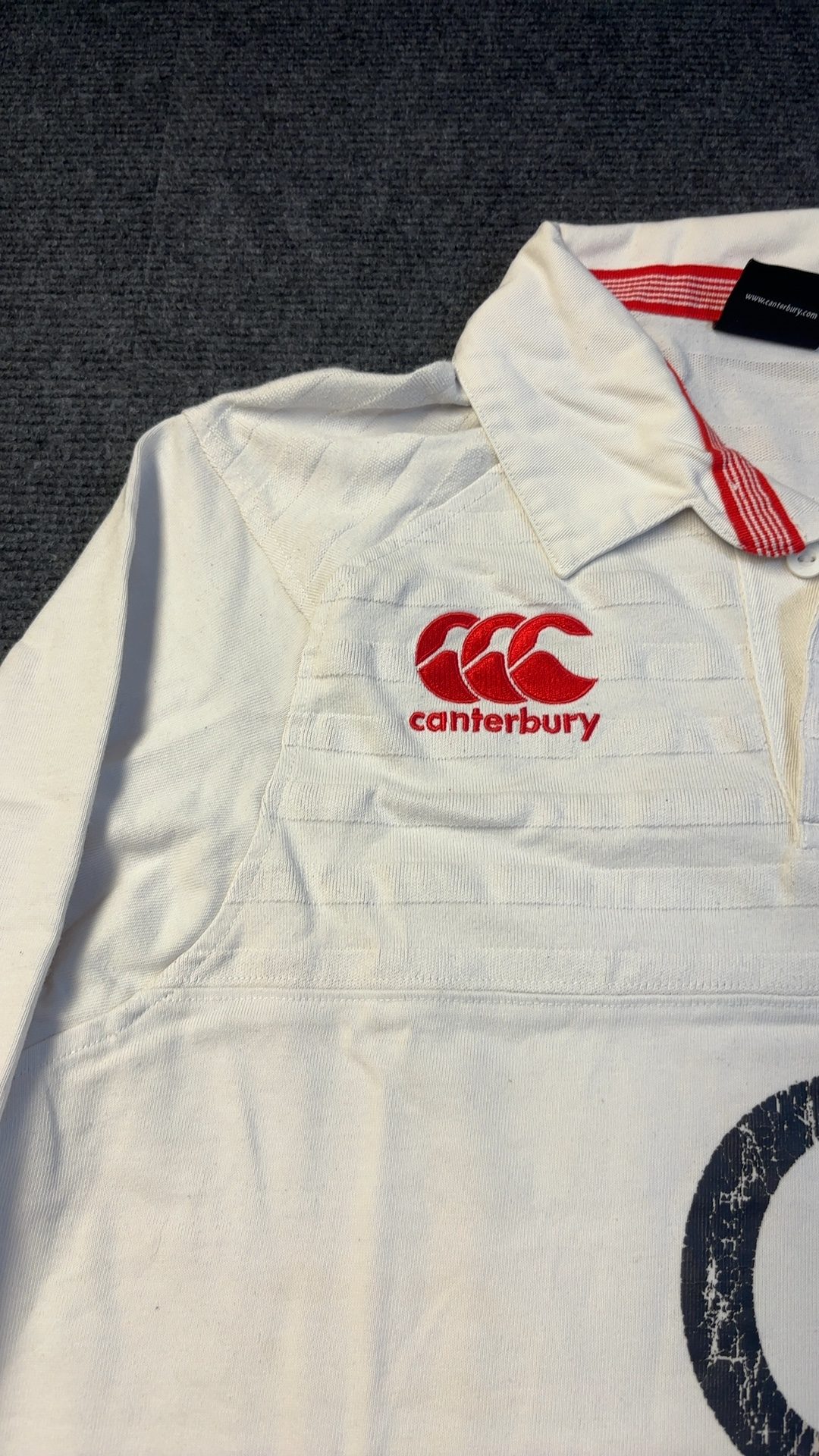 Canterbury White England Rugby Shirt Medium Long Sleeve Cotton image 7