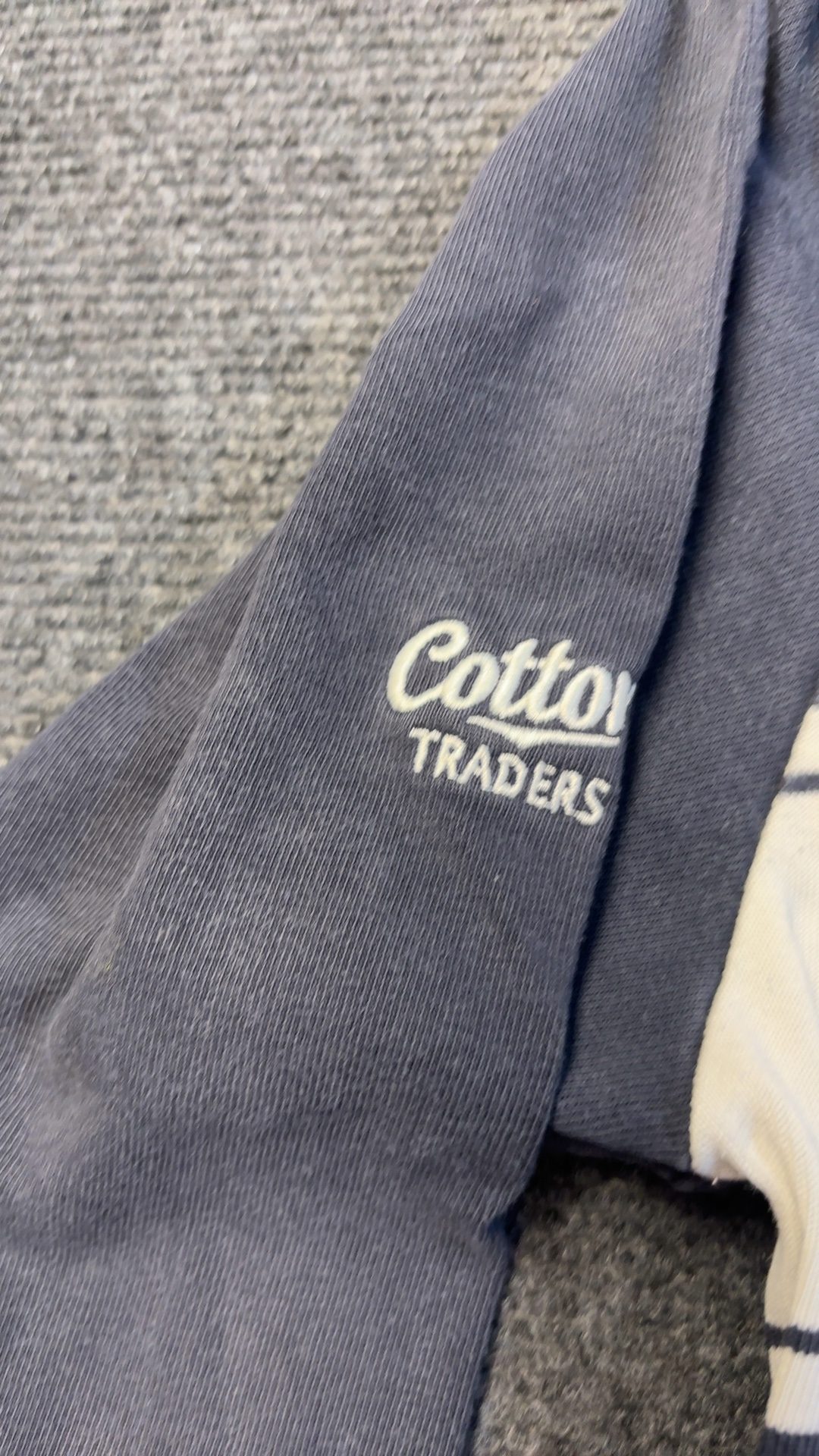 Cotton Traders Navy & White 6 Nartions Rugby Shirt Medium Embroidered Crest good condition image 6