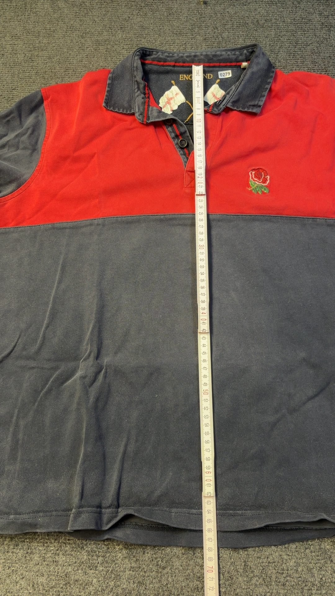 England Red & Navy Vintage Rugby Shirt XL good condition image 7