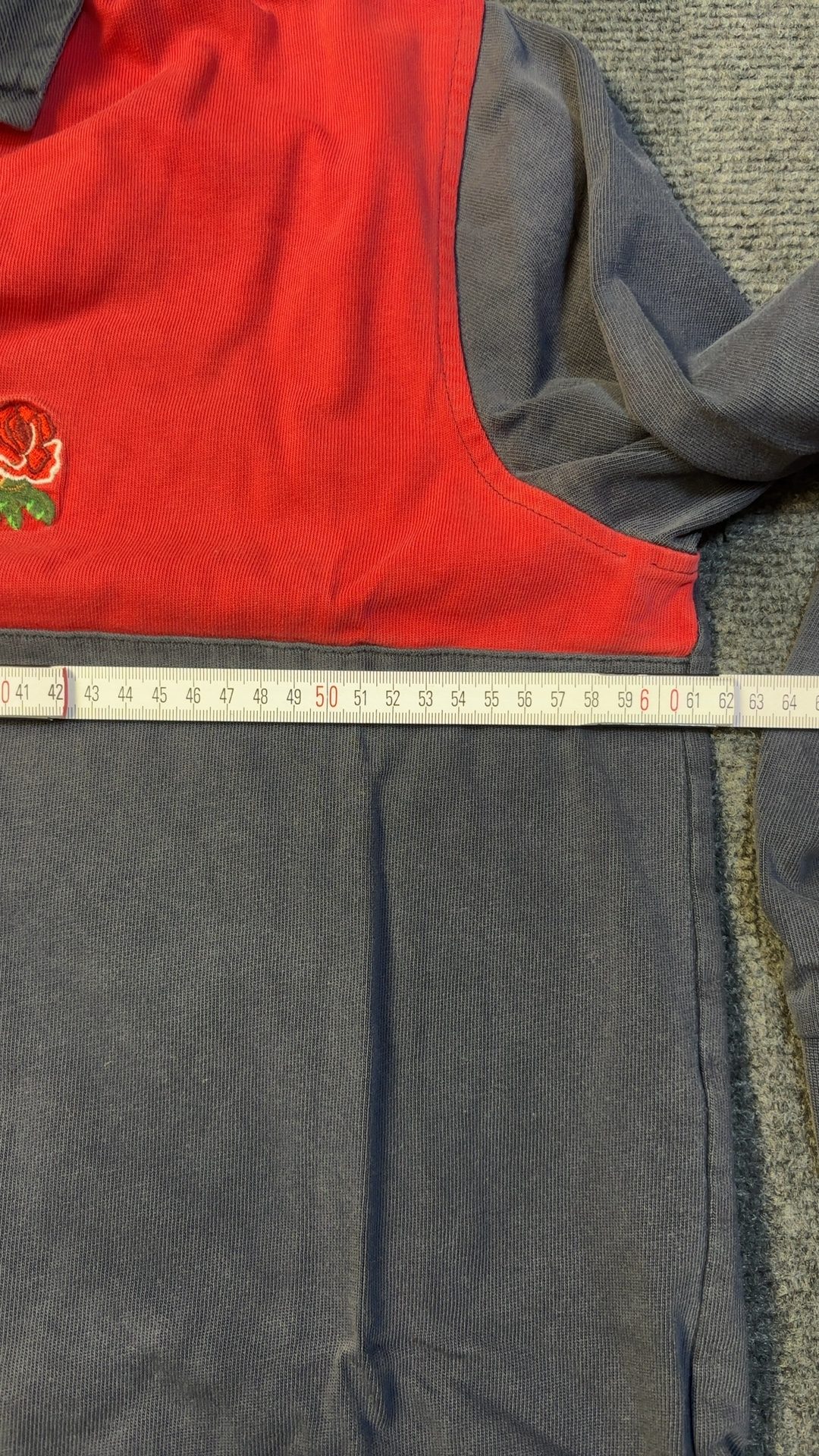 England Red & Navy Vintage Rugby Shirt XL good condition image 8