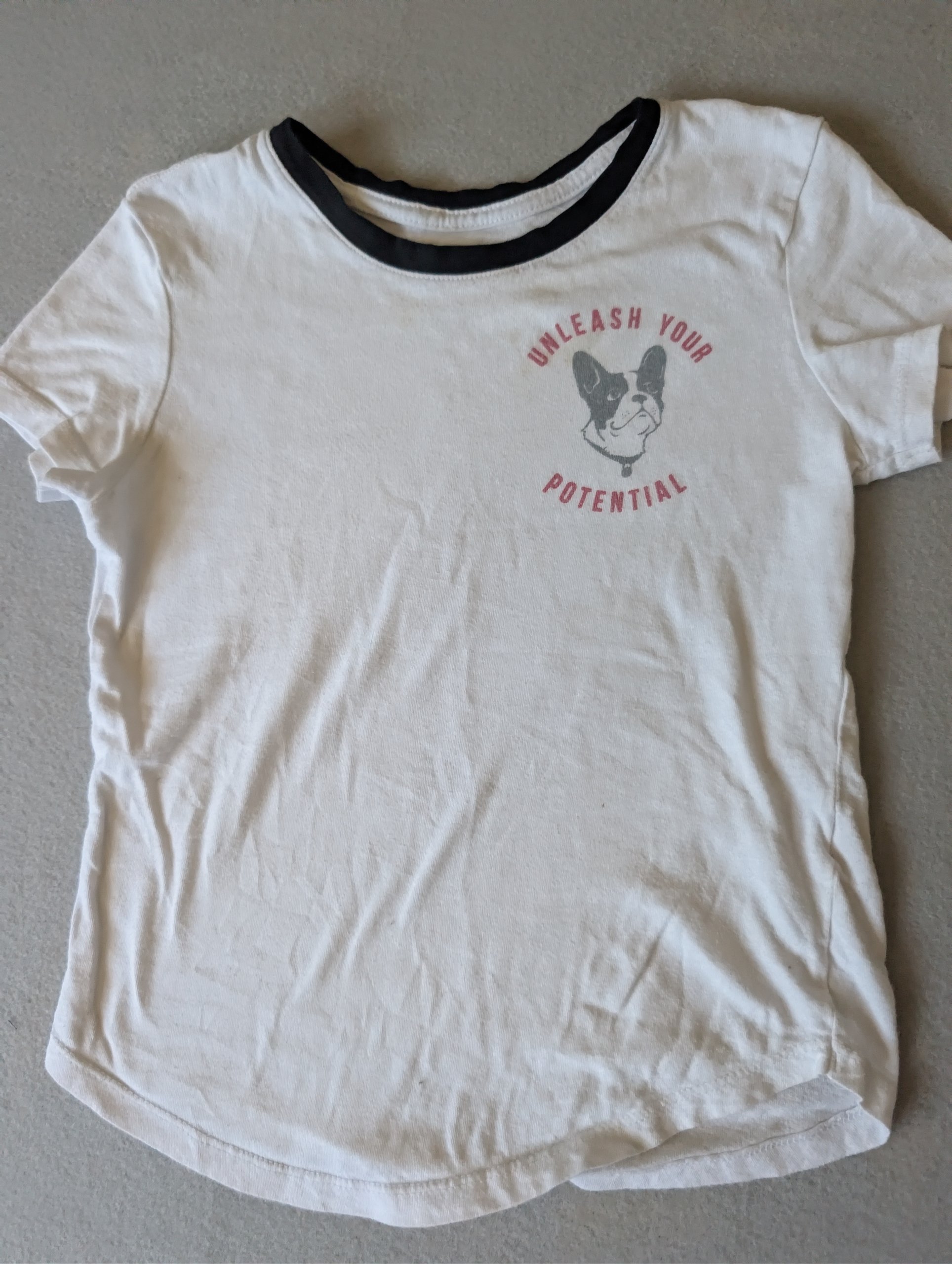 Old Navy White & Black Girls' Graphic T-Shirt Medium