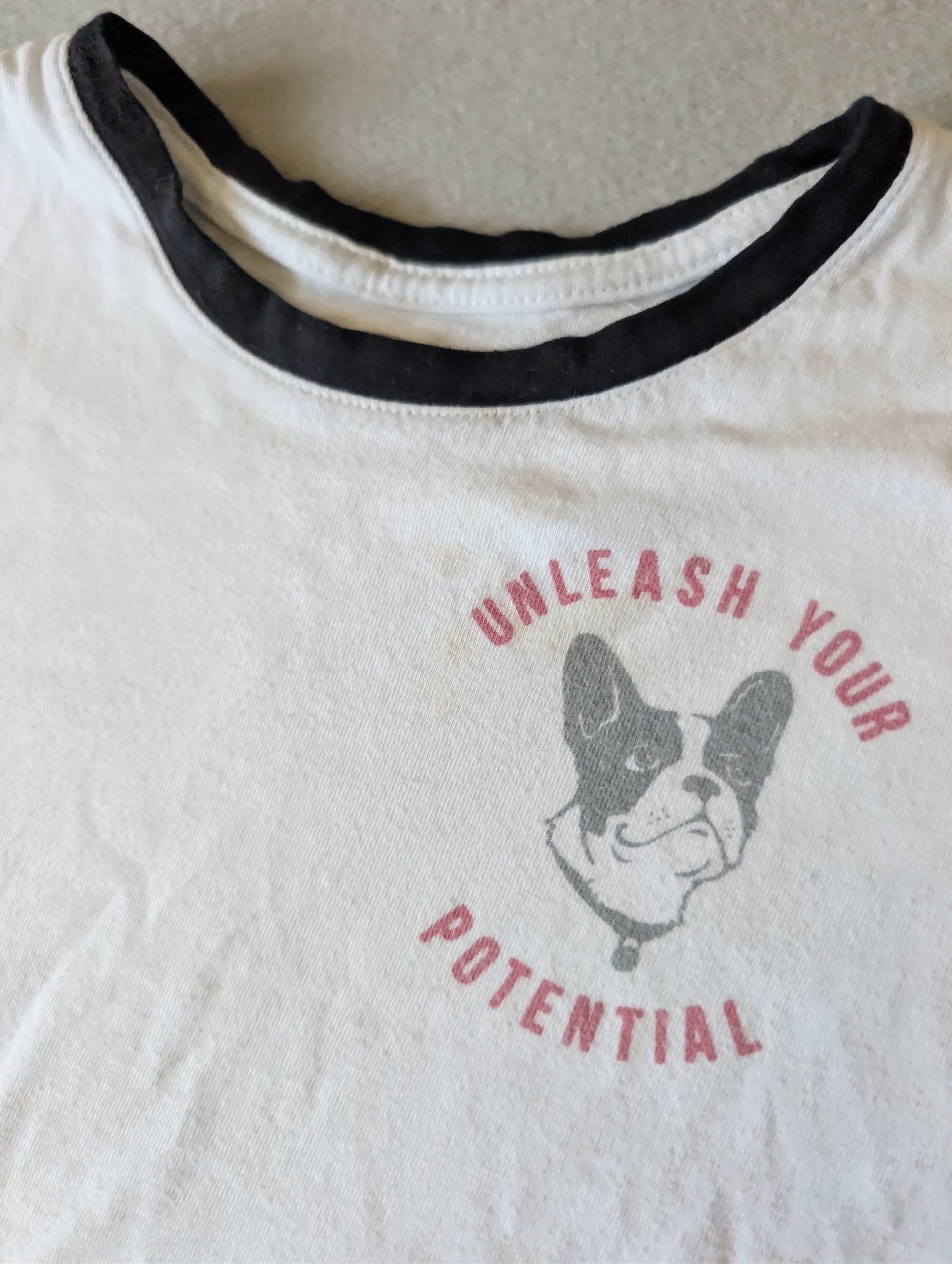 Old Navy White & Black Girls' Graphic T-Shirt Medium image 2