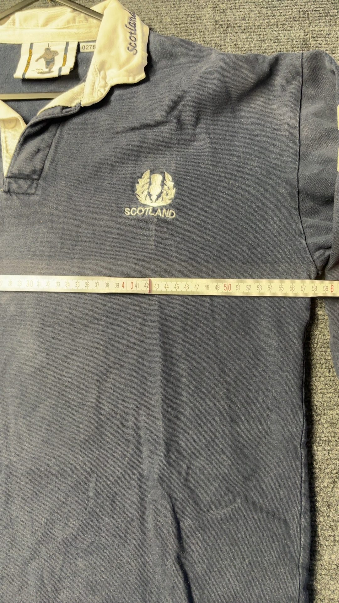 Scotland Navy & White Rugby Shirt Large with Crest & Stripes image 10