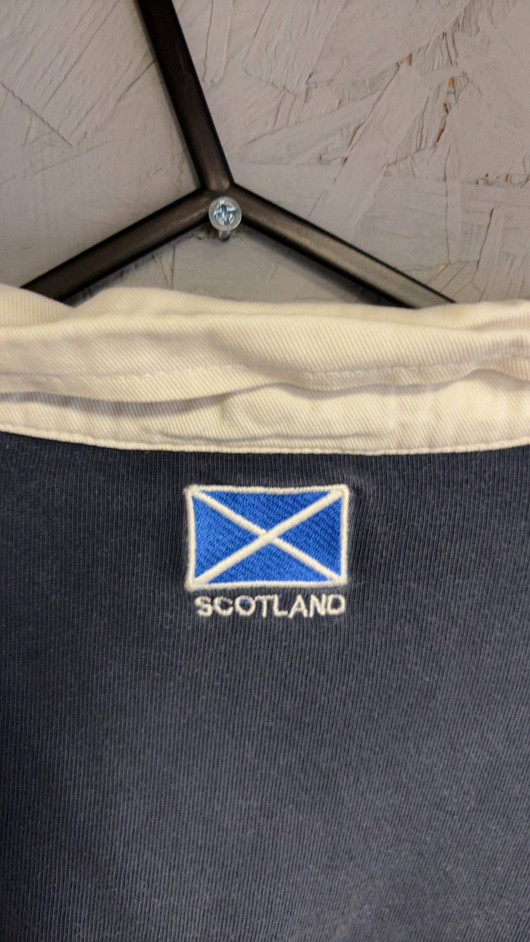 Scotland Navy & White Rugby Shirt Large with Crest & Stripes image 6