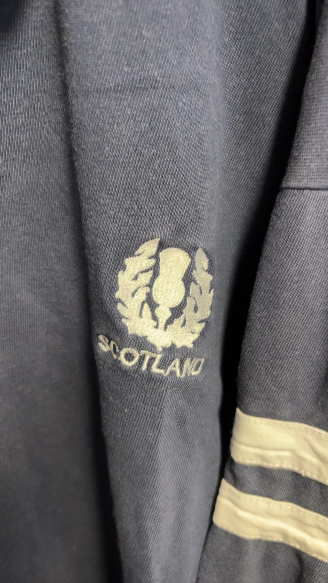 Scotland Navy & White Rugby Shirt Large with Crest & Stripes image 5