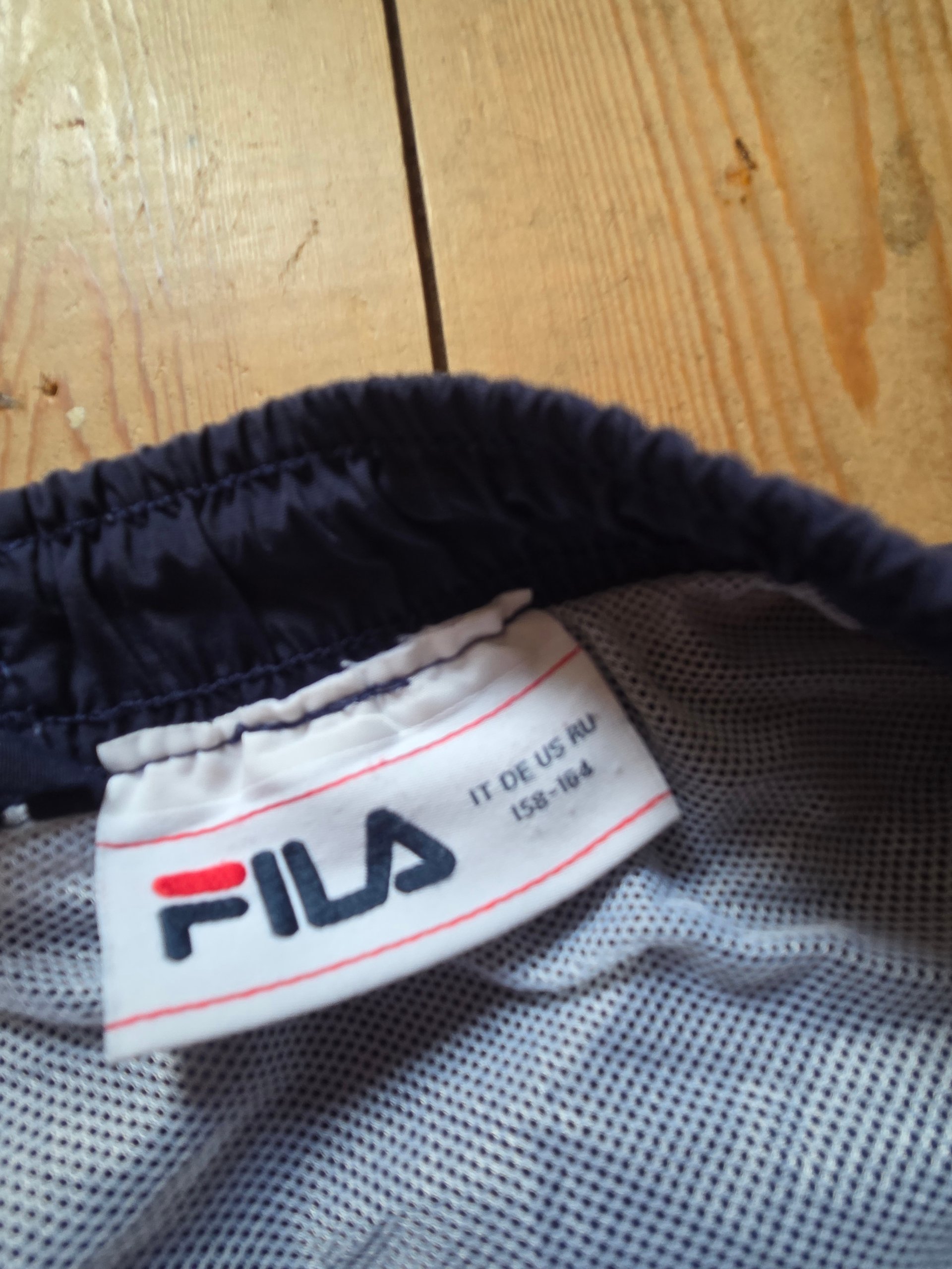 Vintage FILA Boys Swim Shorts Age 12-14 Navy Red White Colour Block Retro image 6