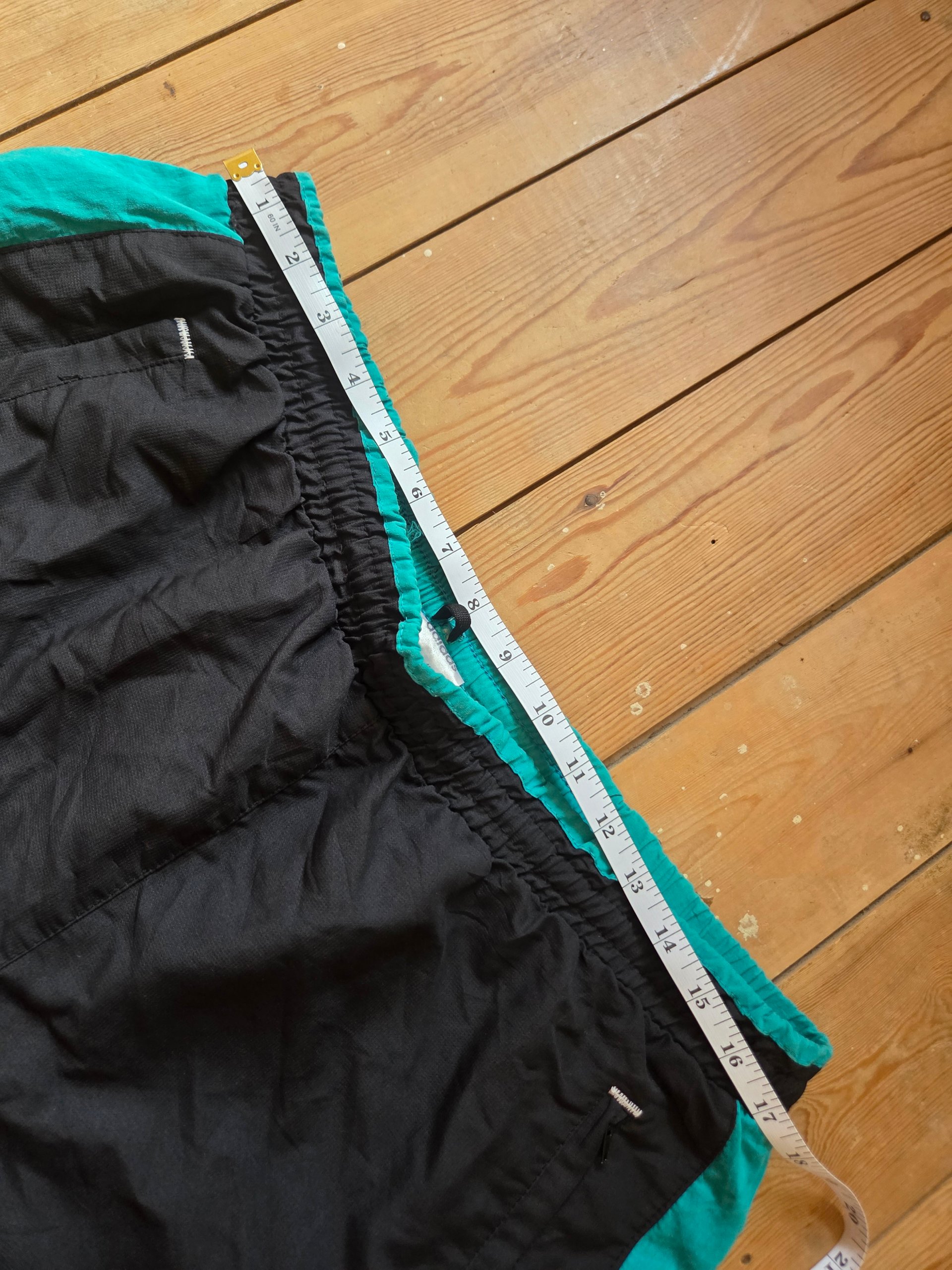 Vintage 90s Adidas Nylon Shorts Black Teal Men’s XL Retro Sportswear image 3