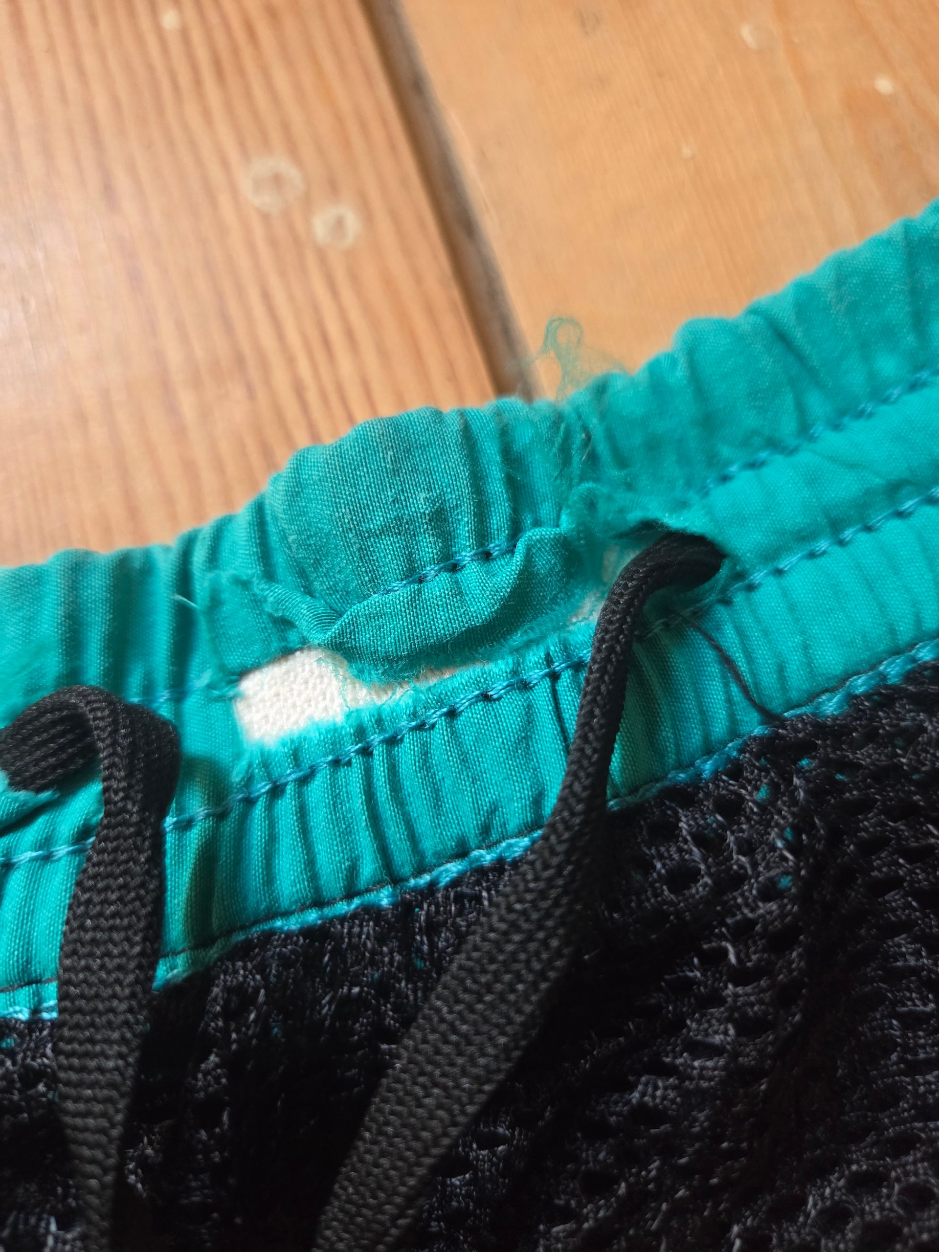 Vintage 90s Adidas Nylon Shorts Black Teal Men’s XL Retro Sportswear image 7