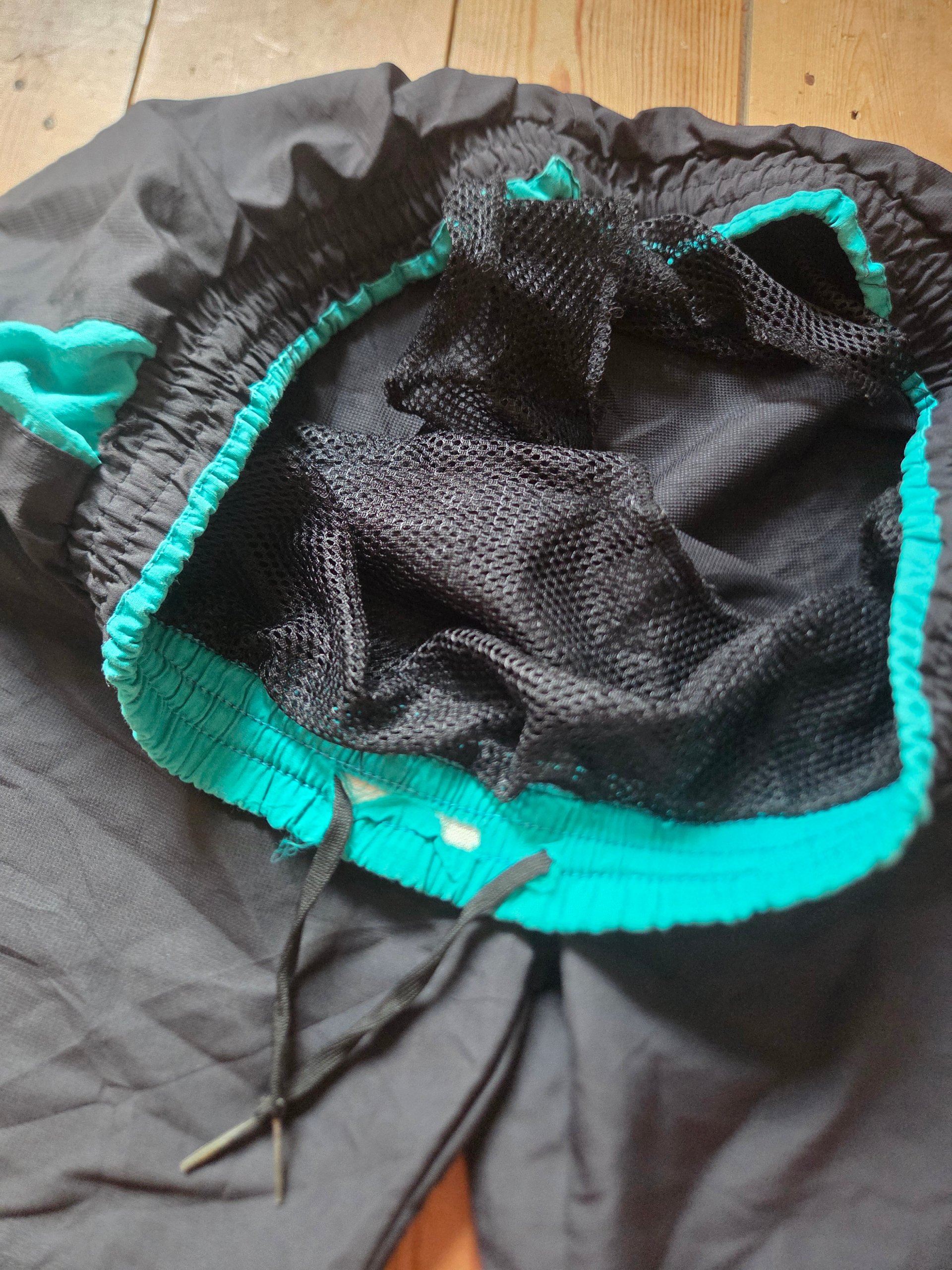 Vintage 90s Adidas Nylon Shorts Black Teal Men’s XL Retro Sportswear image 8