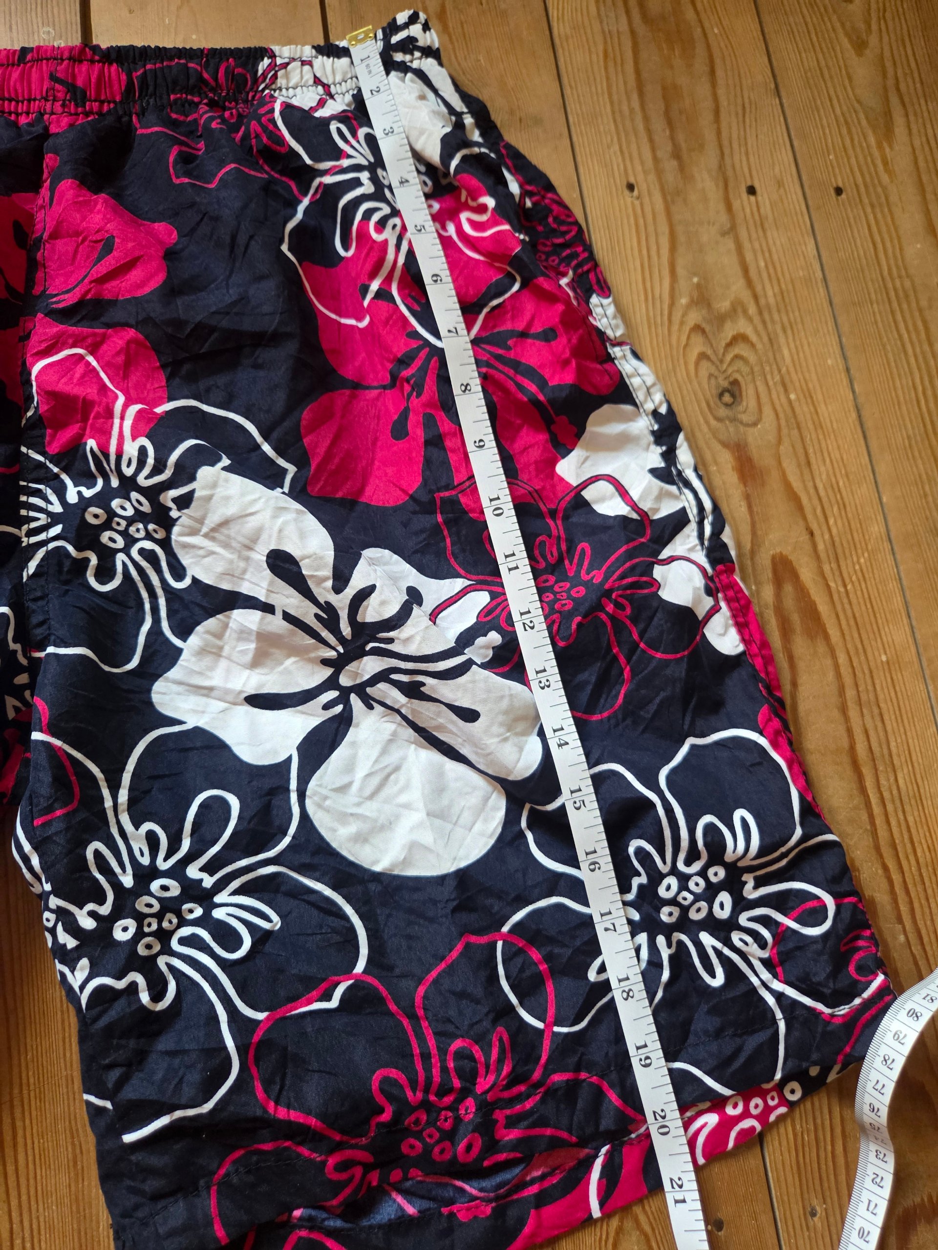 JUST3D Men’s Hawaiian Tropical Floral Swim Board Shorts Navy Pink White XXL image 4