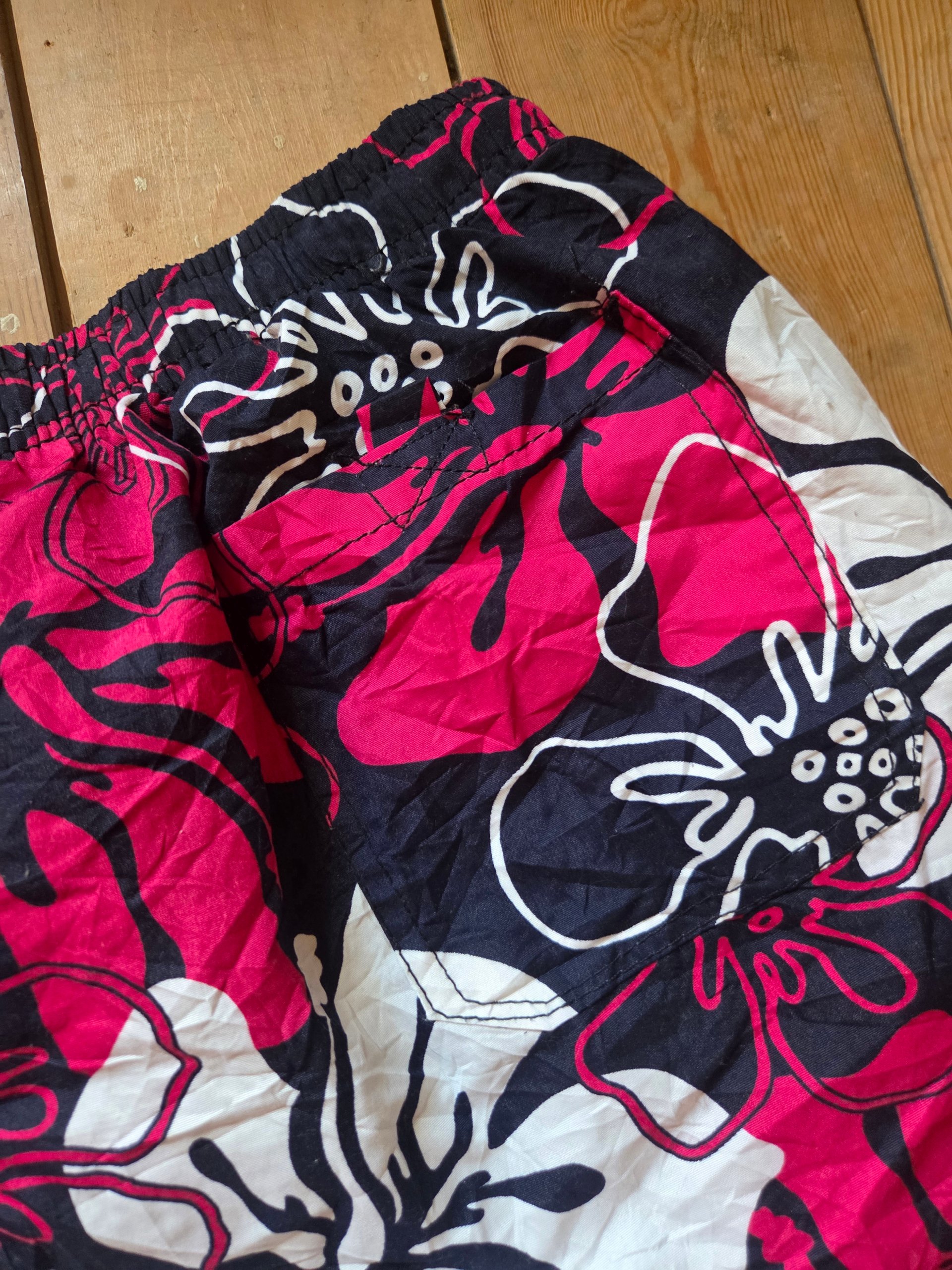 JUST3D Men’s Hawaiian Tropical Floral Swim Board Shorts Navy Pink White XXL image 6