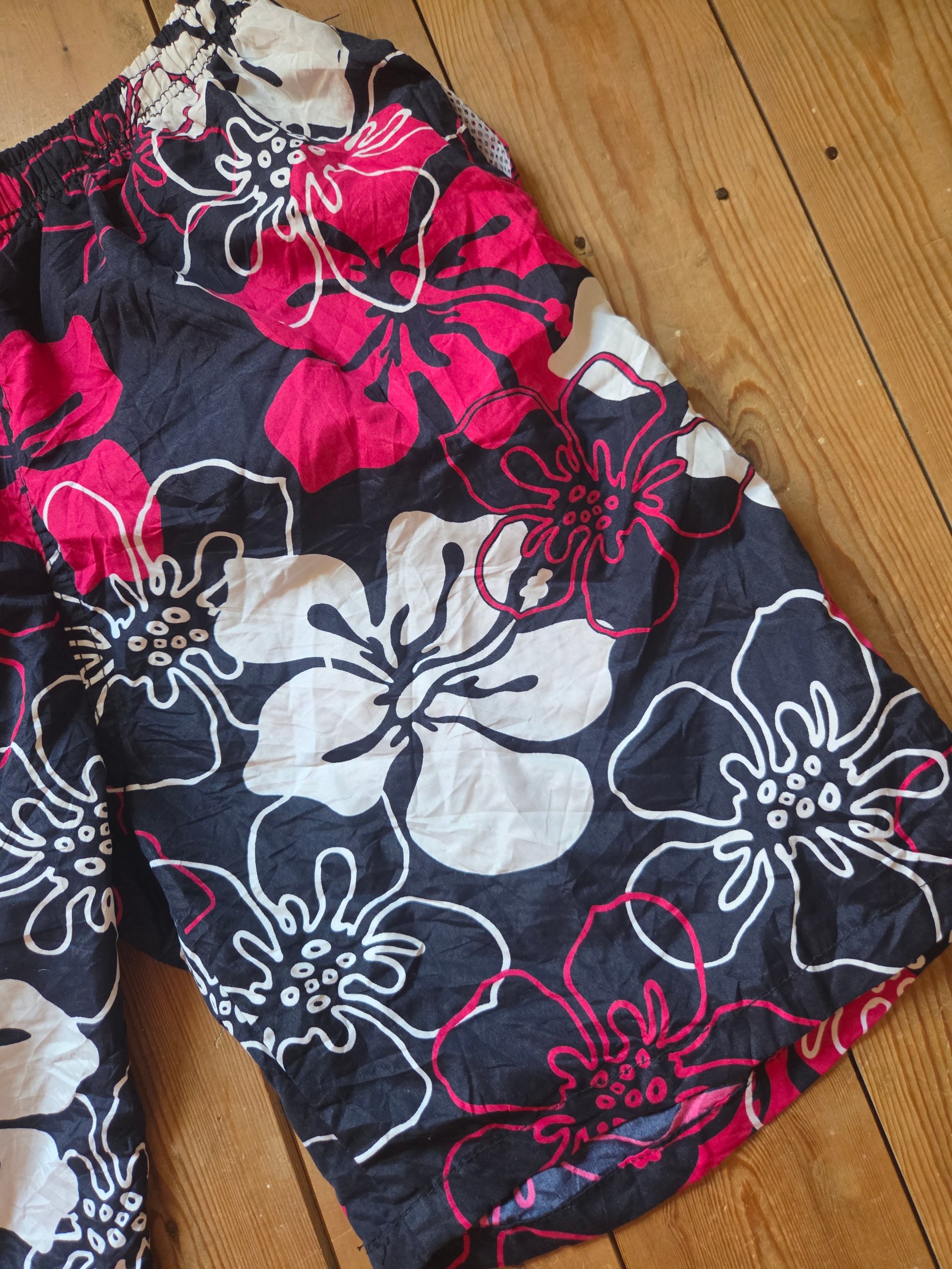 JUST3D Men’s Hawaiian Tropical Floral Swim Board Shorts Navy Pink White XXL image 10