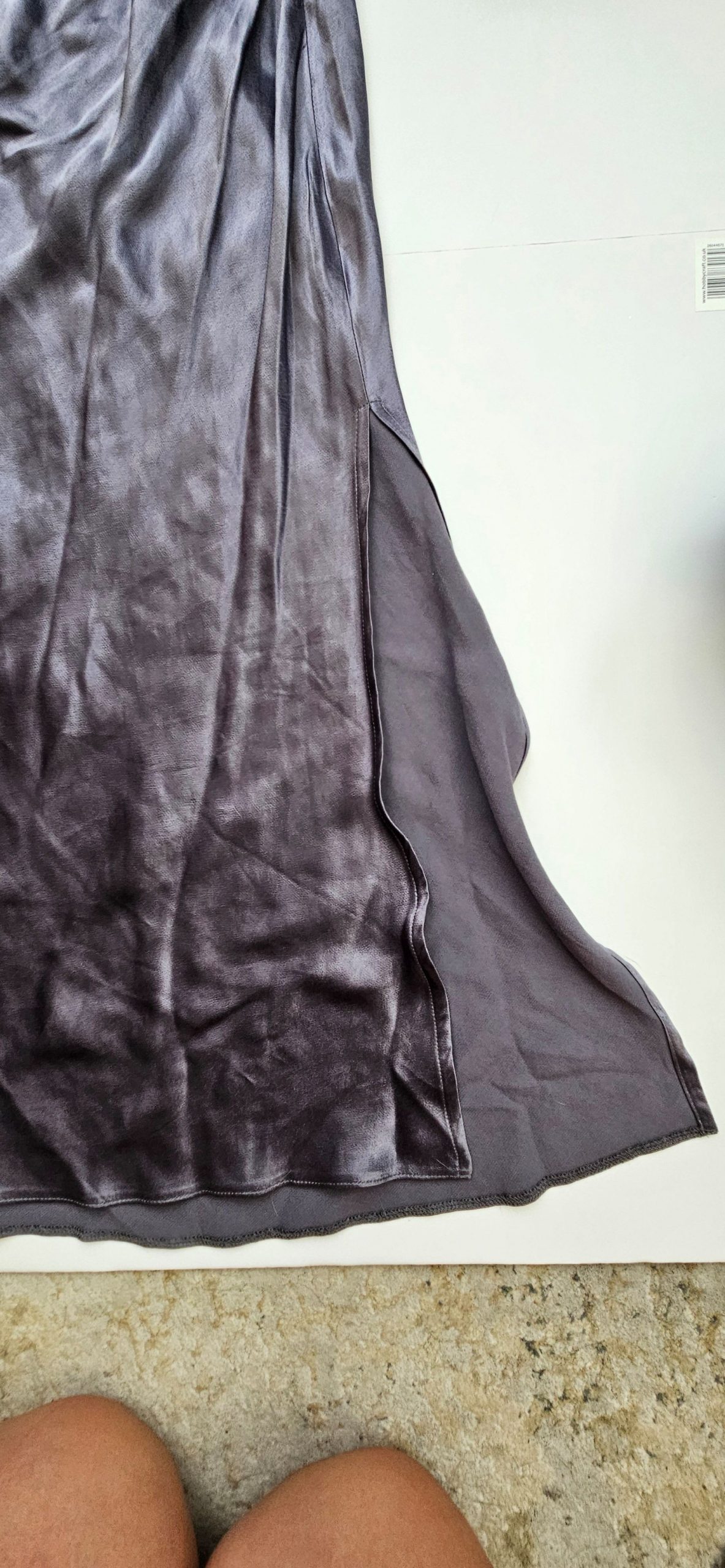 River Island Grey Satin Slip Dress UK 12 Viscose image 2