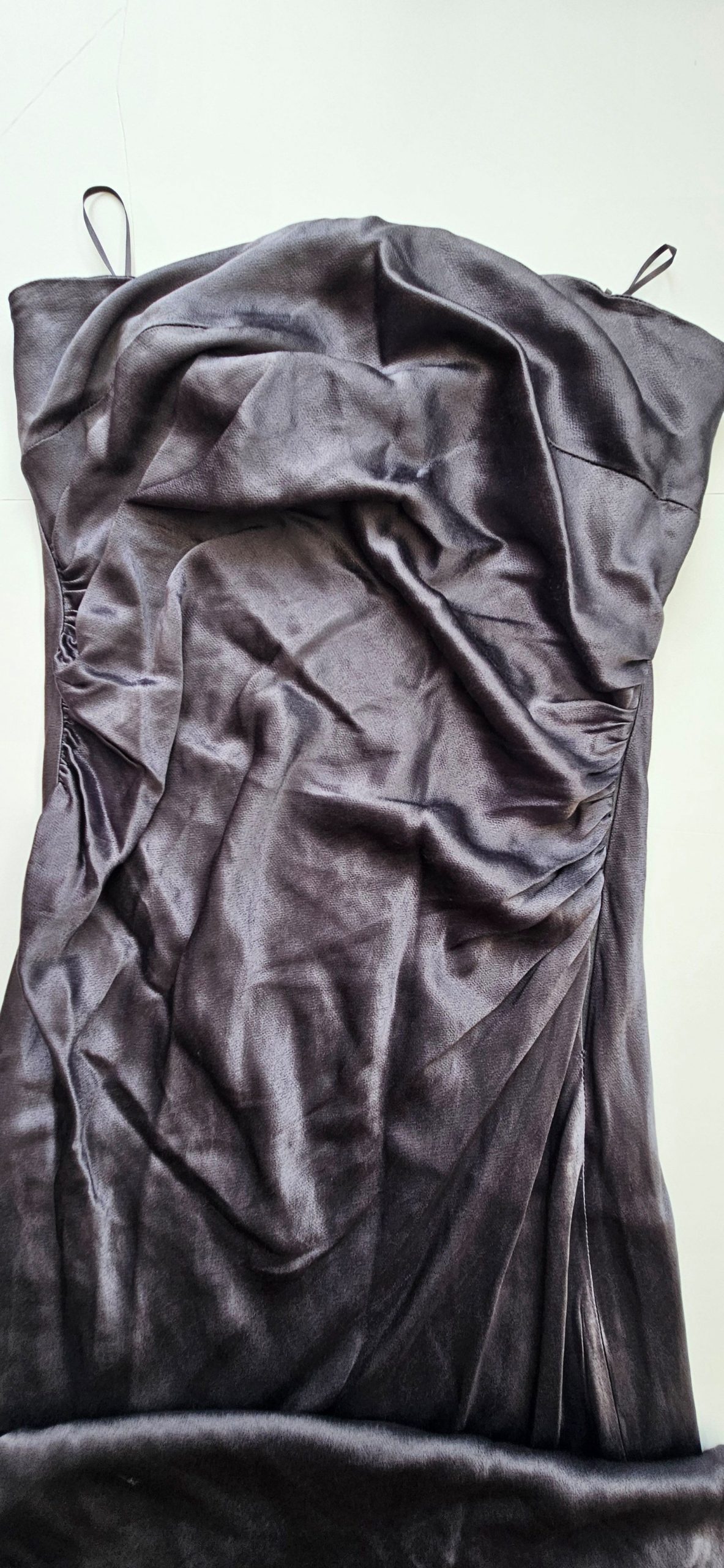 River Island Grey Satin Slip Dress UK 12 Viscose image 3