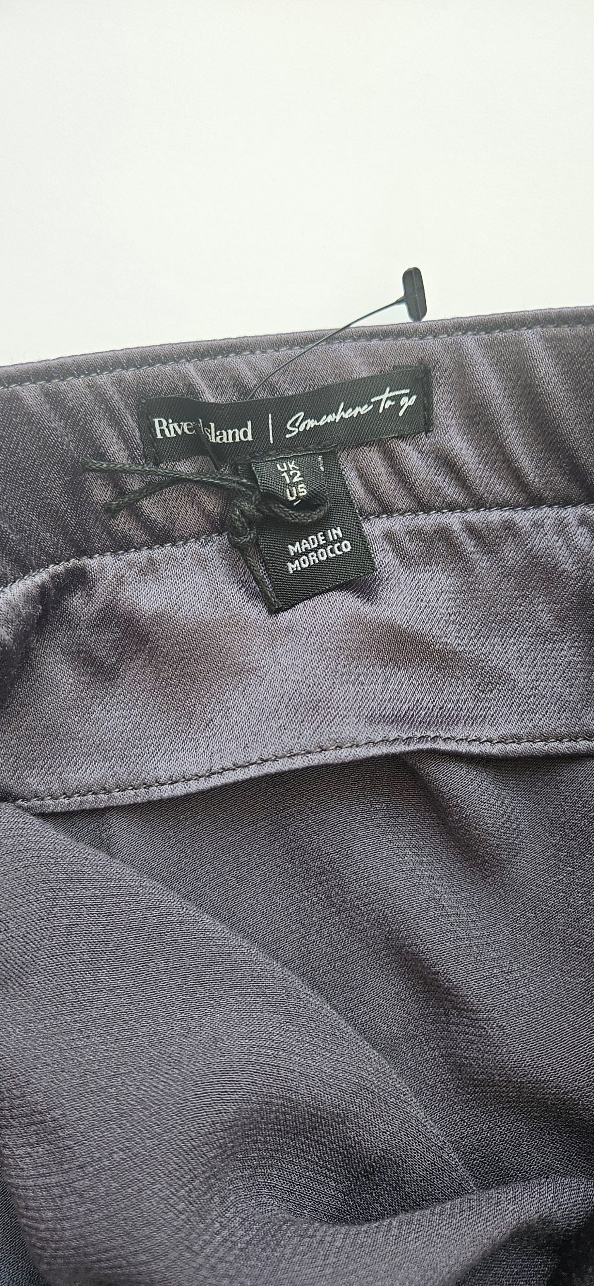 River Island Grey Satin Slip Dress UK 12 Viscose image 4