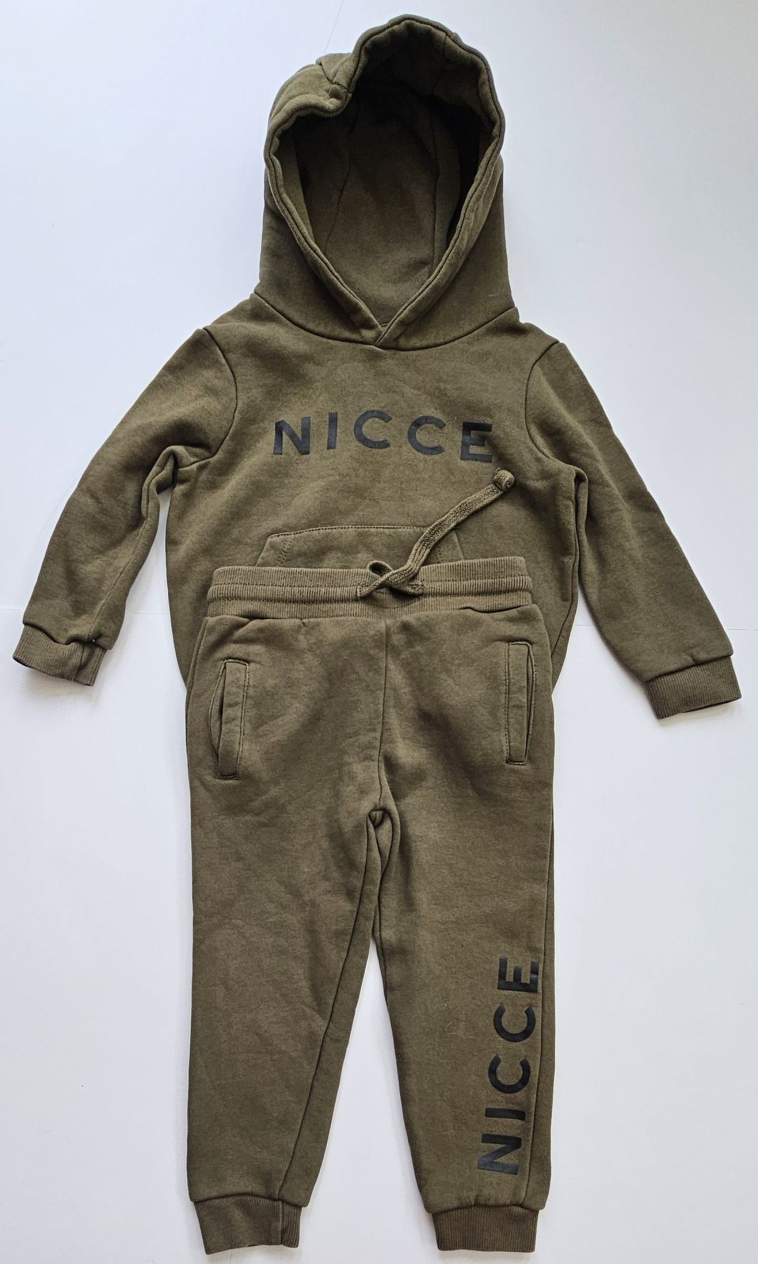 Nicce Kids' Khaki Hoodie & Joggers 2-3 Years Cotton Polyester