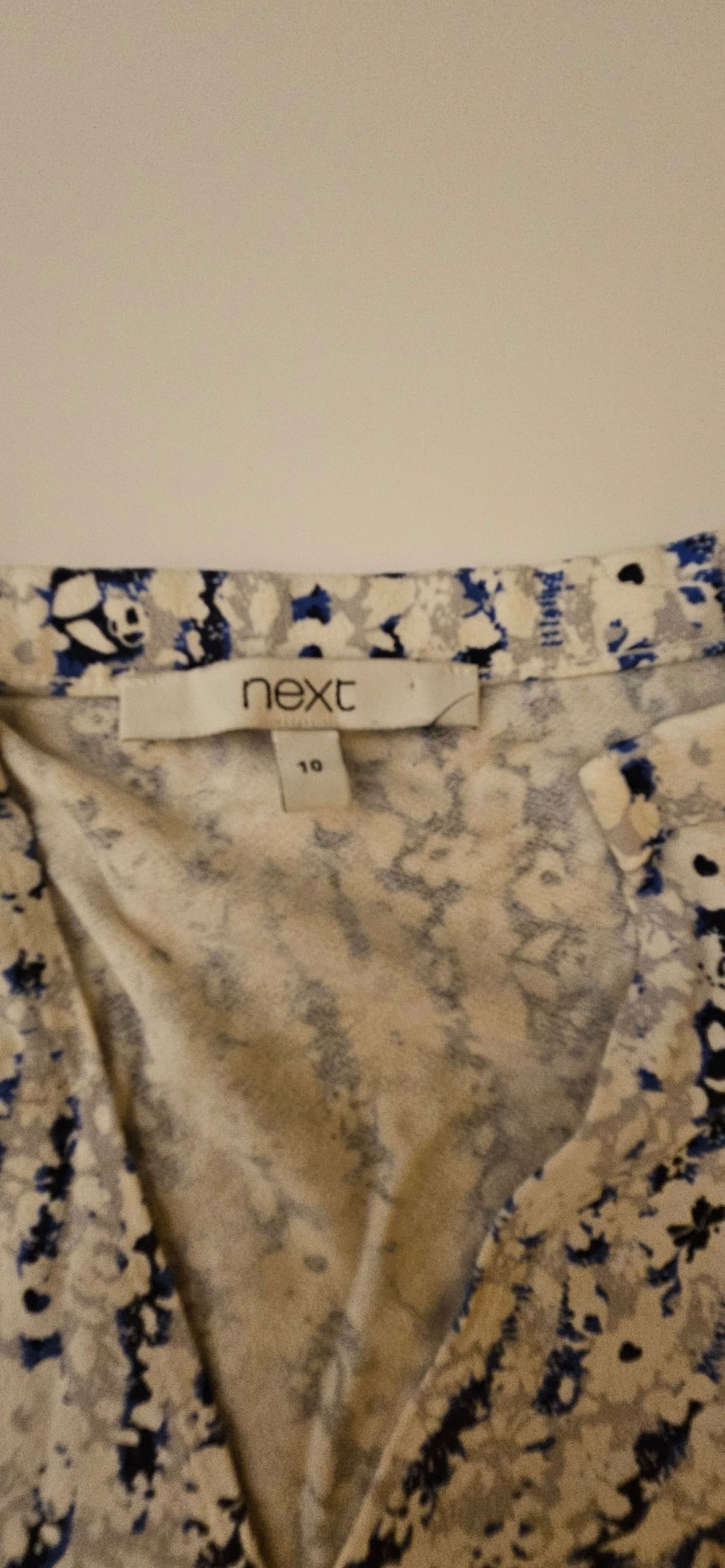 Next Women's Blue & White Floral Midi Dress Size 10 image 3