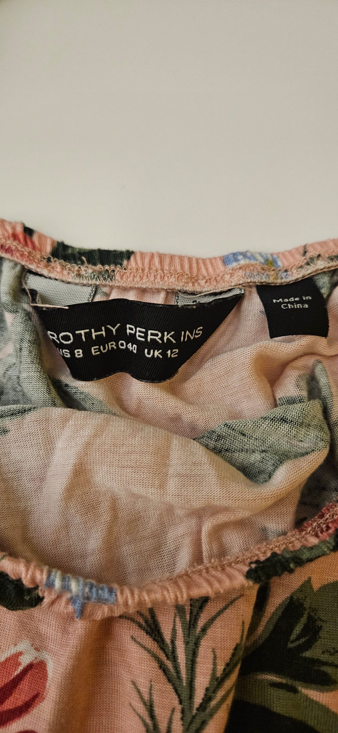 Dorothy Perkins Women's Pink Floral Cold Shoulder Top UK 12 image 3
