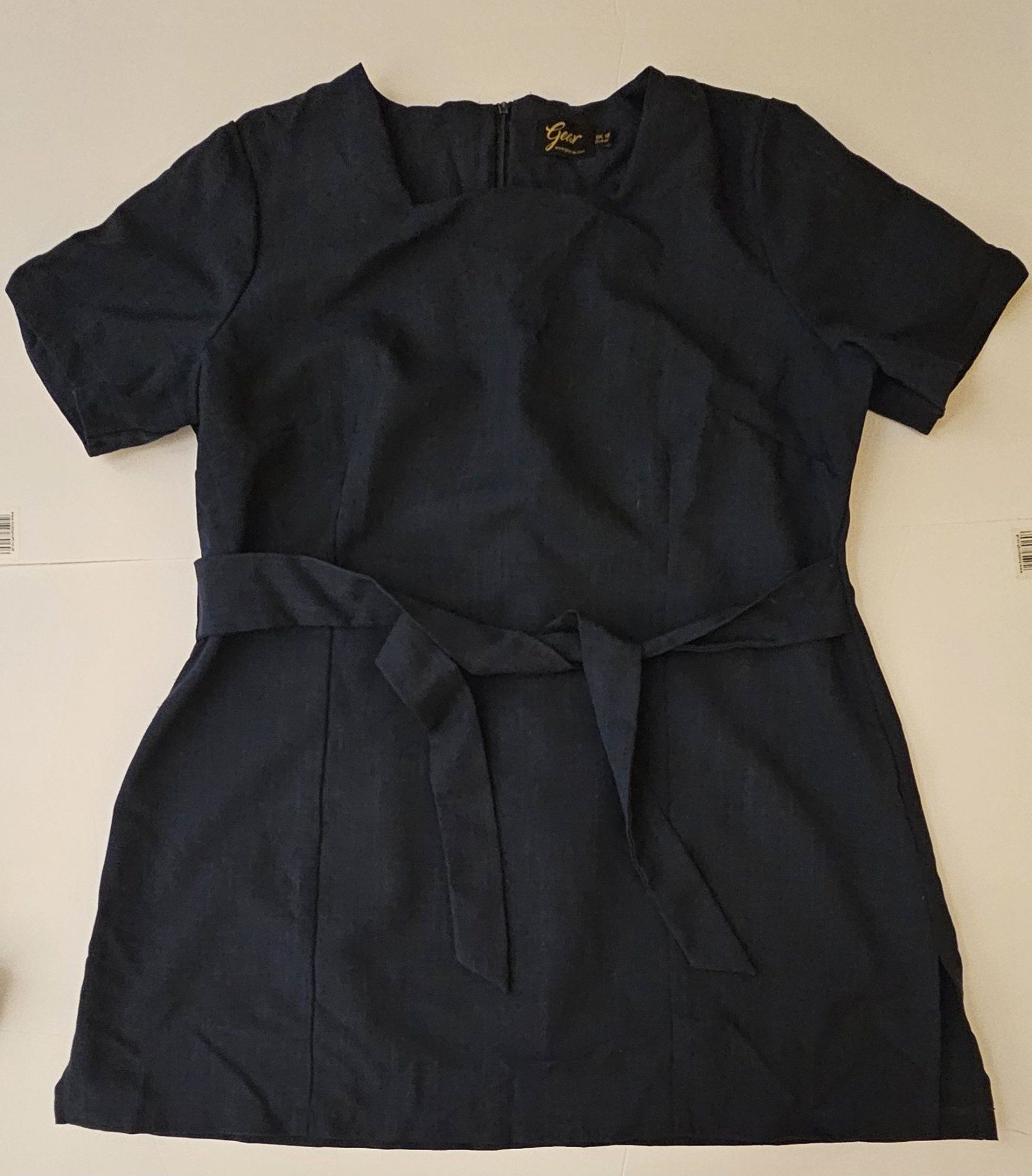 Gear Women's Navy Blue Short Sleeve Belted Dress UK 18