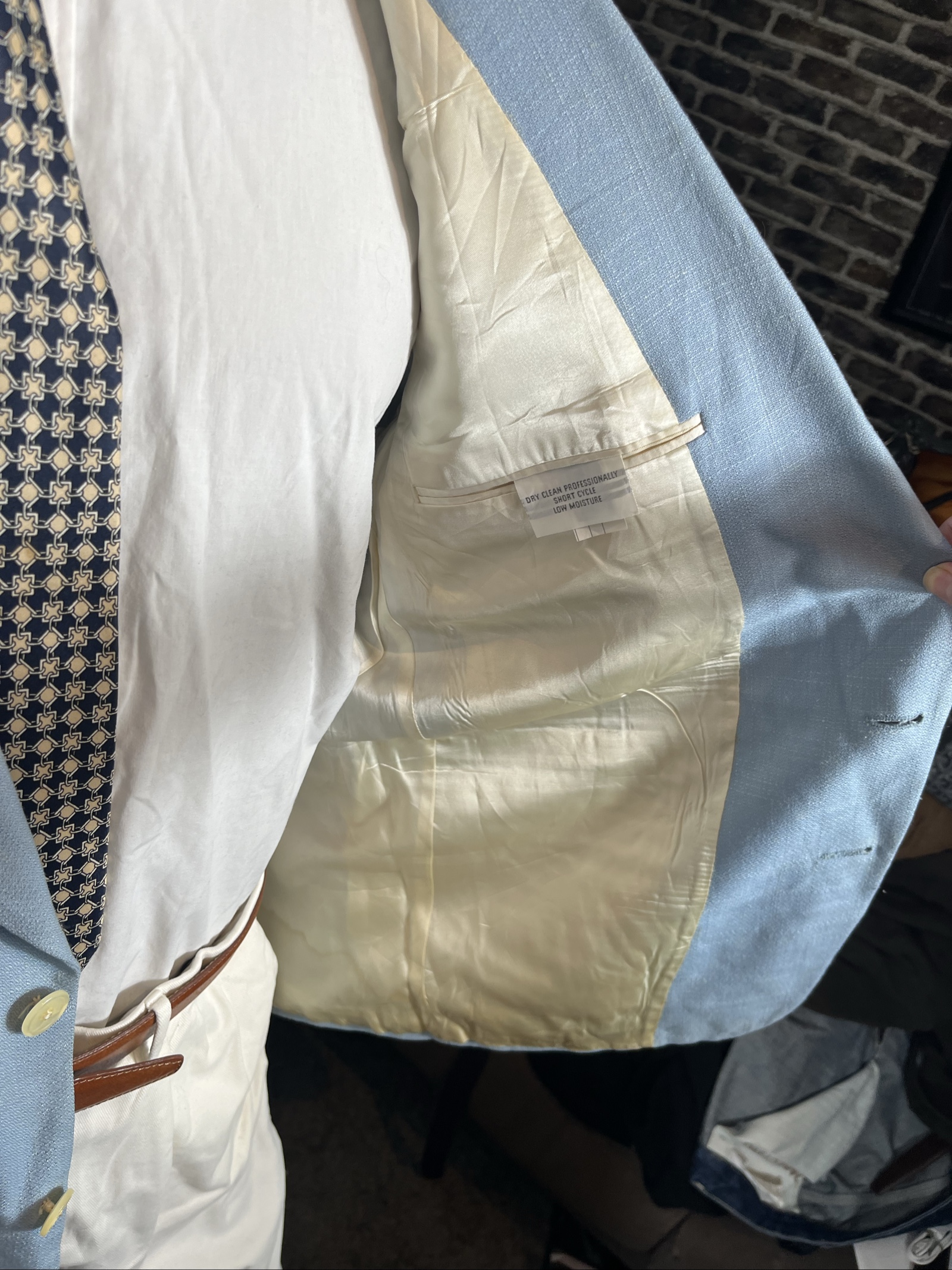 Vintage Light Blue Wool Blend Blazer Men's Large Classic Jacket image 5