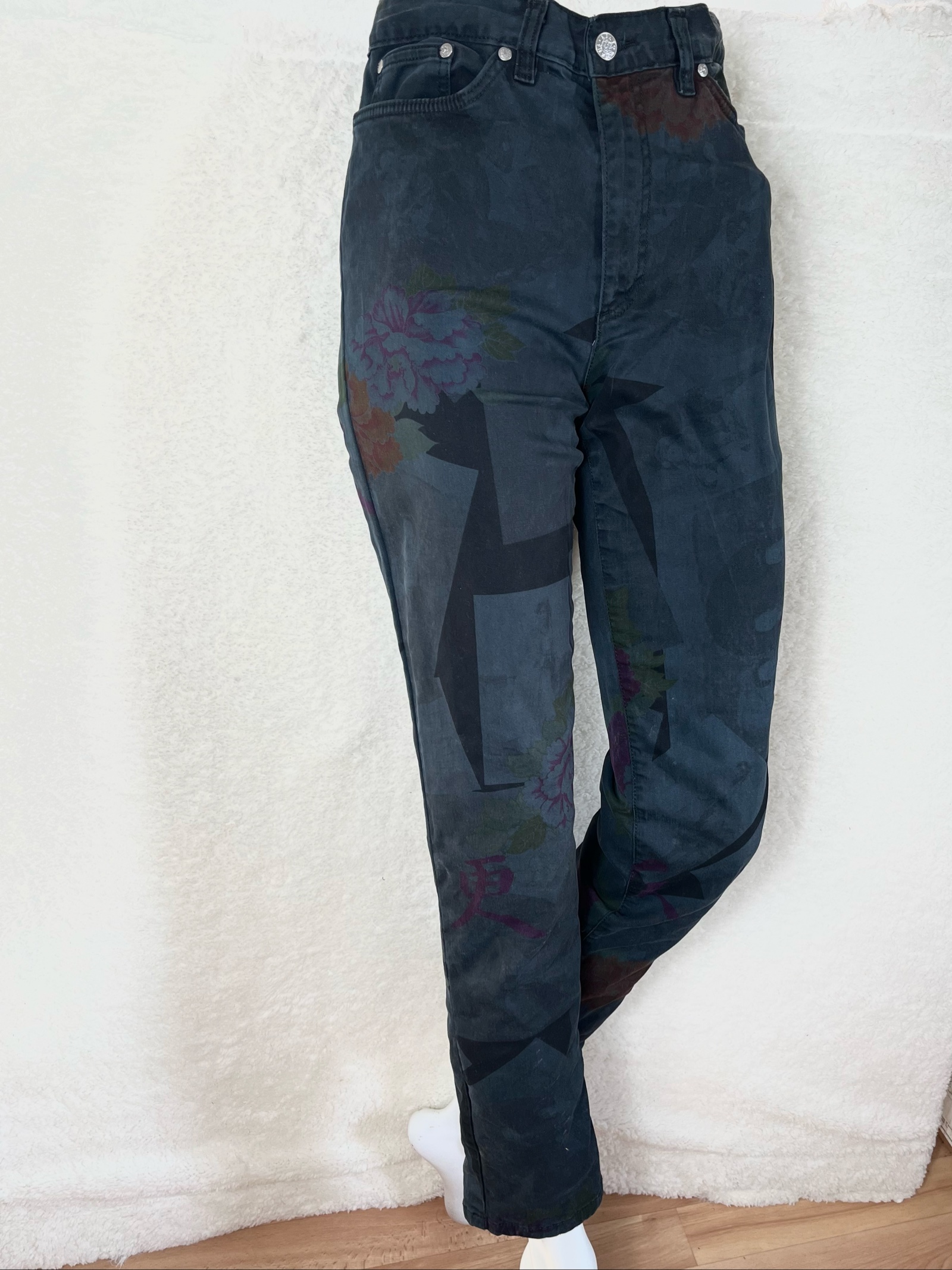 Kenzo high waisted jeans straight leg allover print image 2