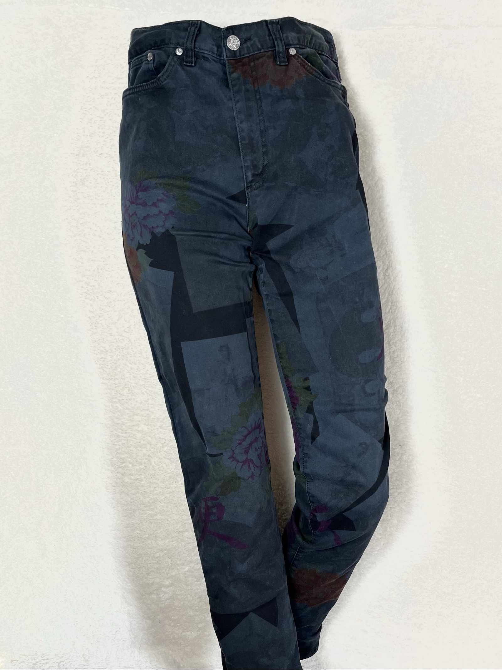 Kenzo high waisted jeans straight leg allover print image 3