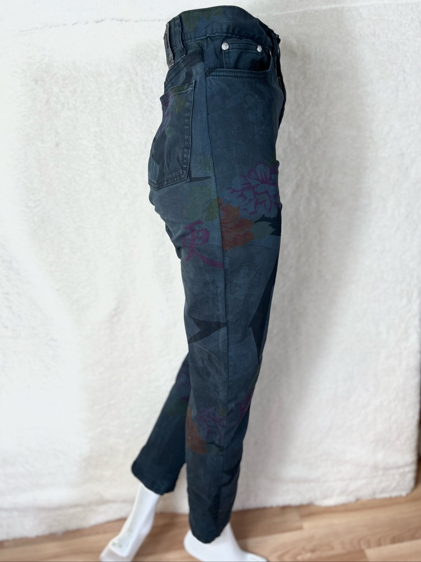 Kenzo high waisted jeans straight leg allover print image 5