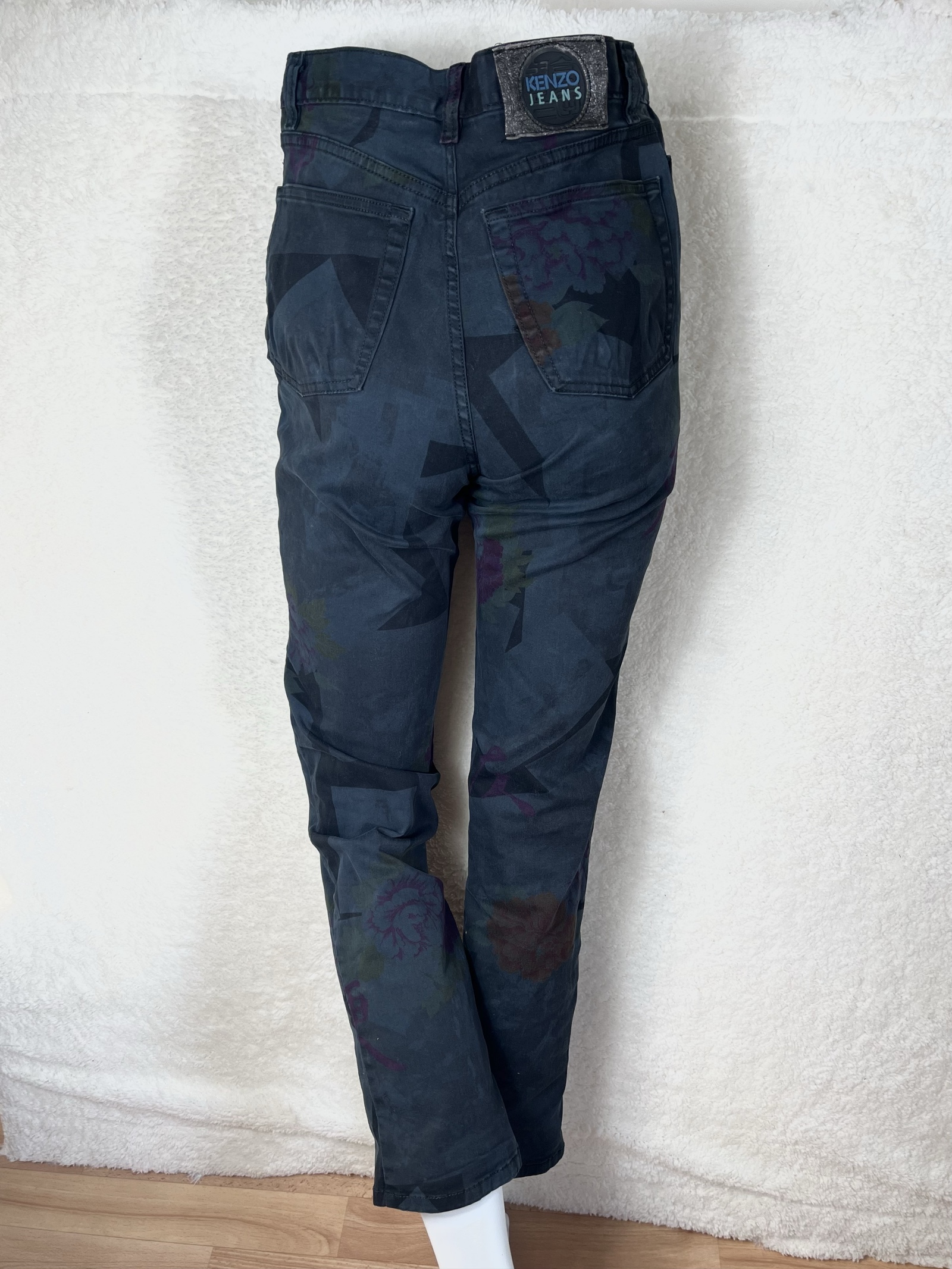 Kenzo high waisted jeans straight leg allover print image 6