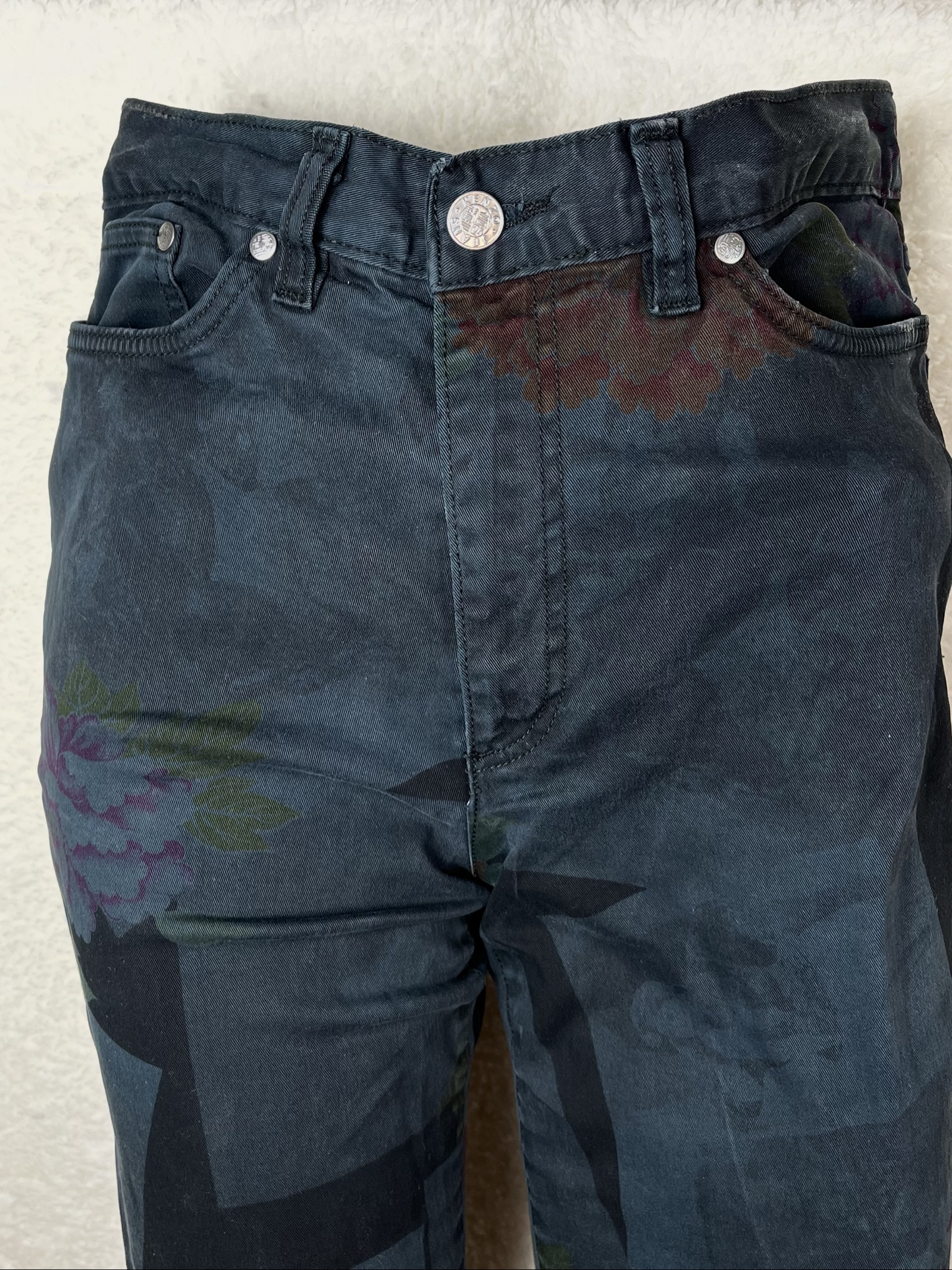 Kenzo high waisted jeans straight leg allover print image 7