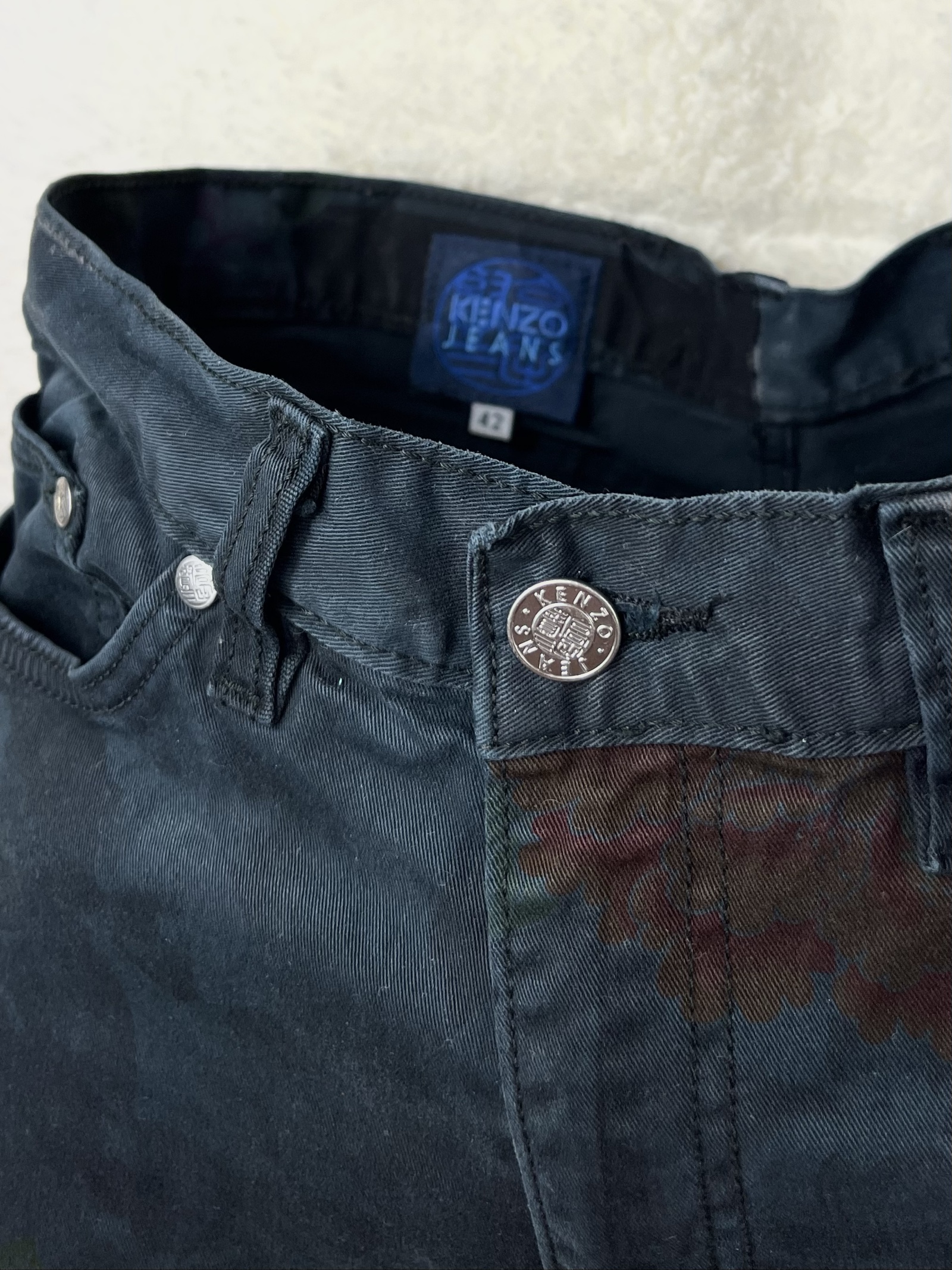 Kenzo high waisted jeans straight leg allover print image 8