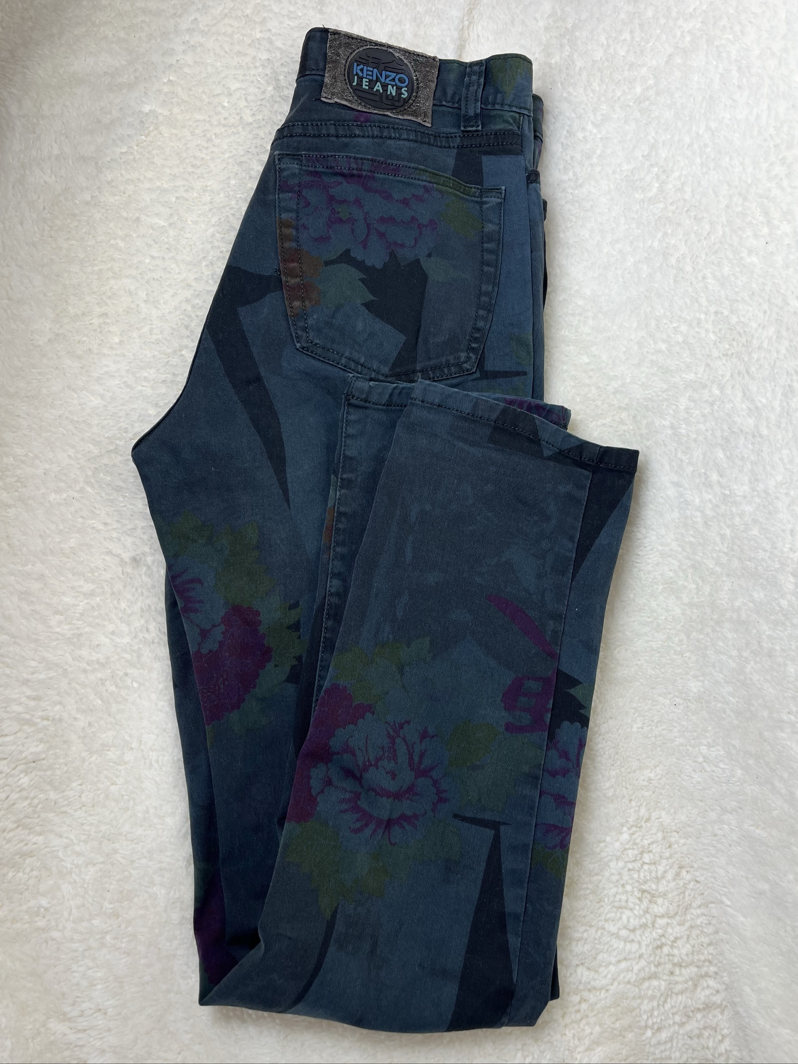 Kenzo high waisted jeans straight leg allover print image 9