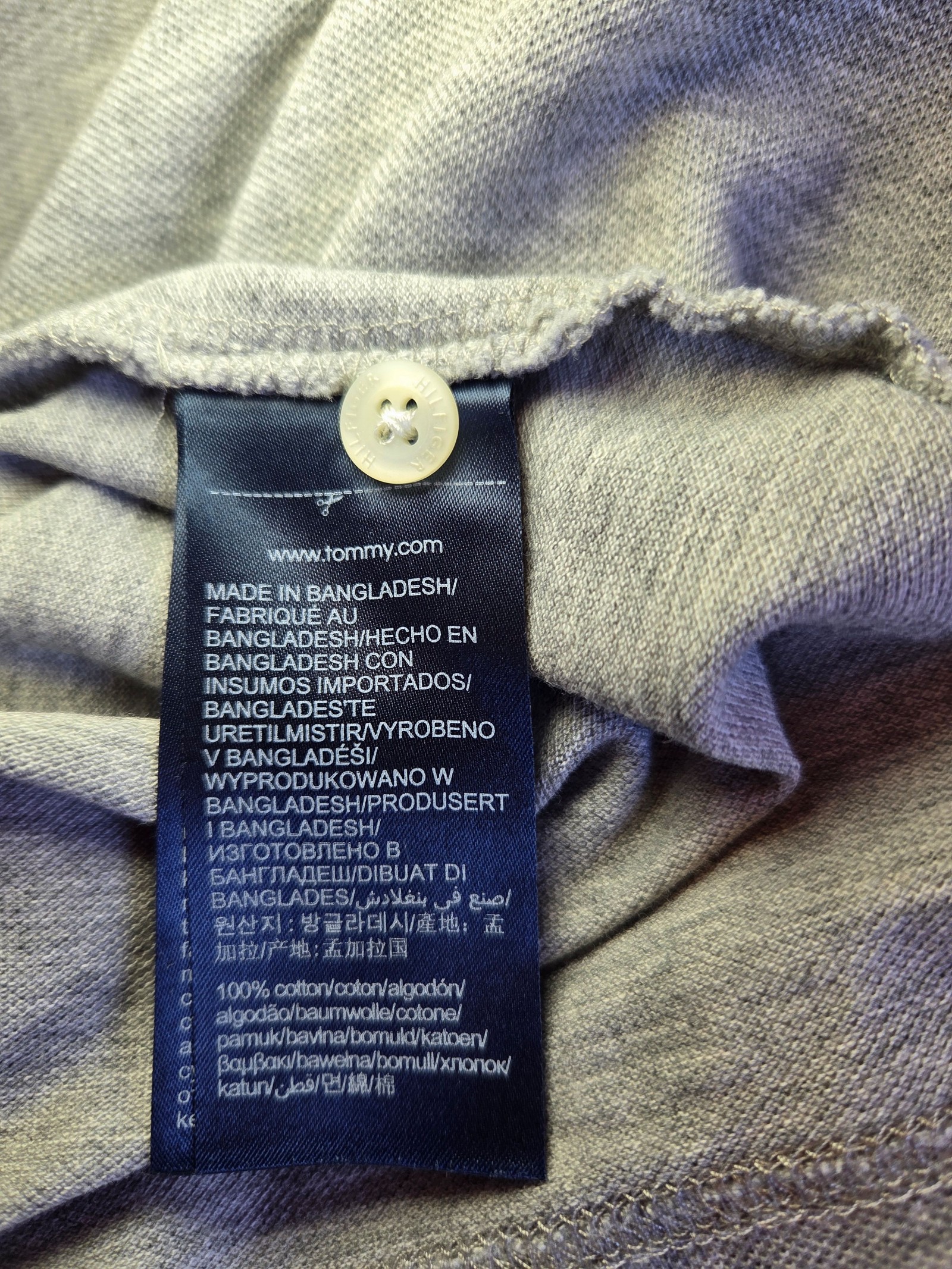 Tommy Hilfiger Men's Grey Cotton Polo Shirt Medium Regular Fit image 4
