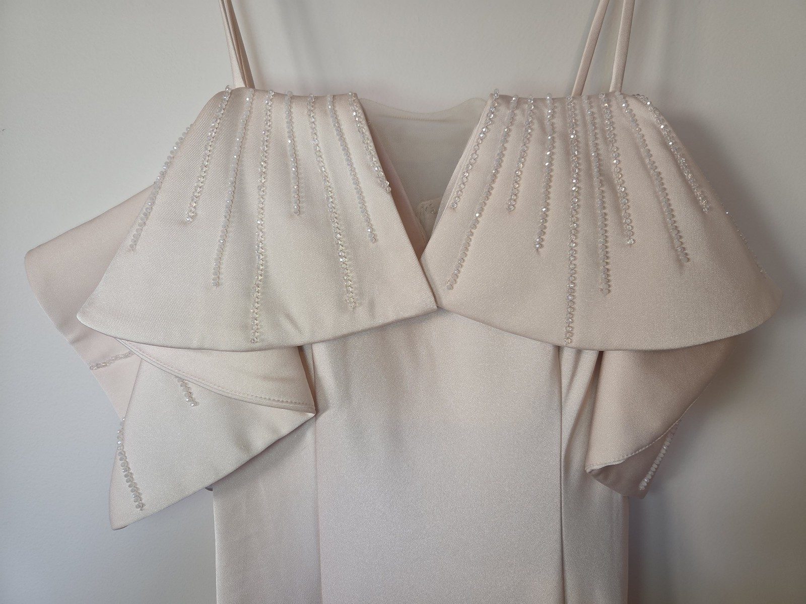Tania Olsen Women's Pale Pink Ruffle Sequin Evening Dress Size 8 image 4