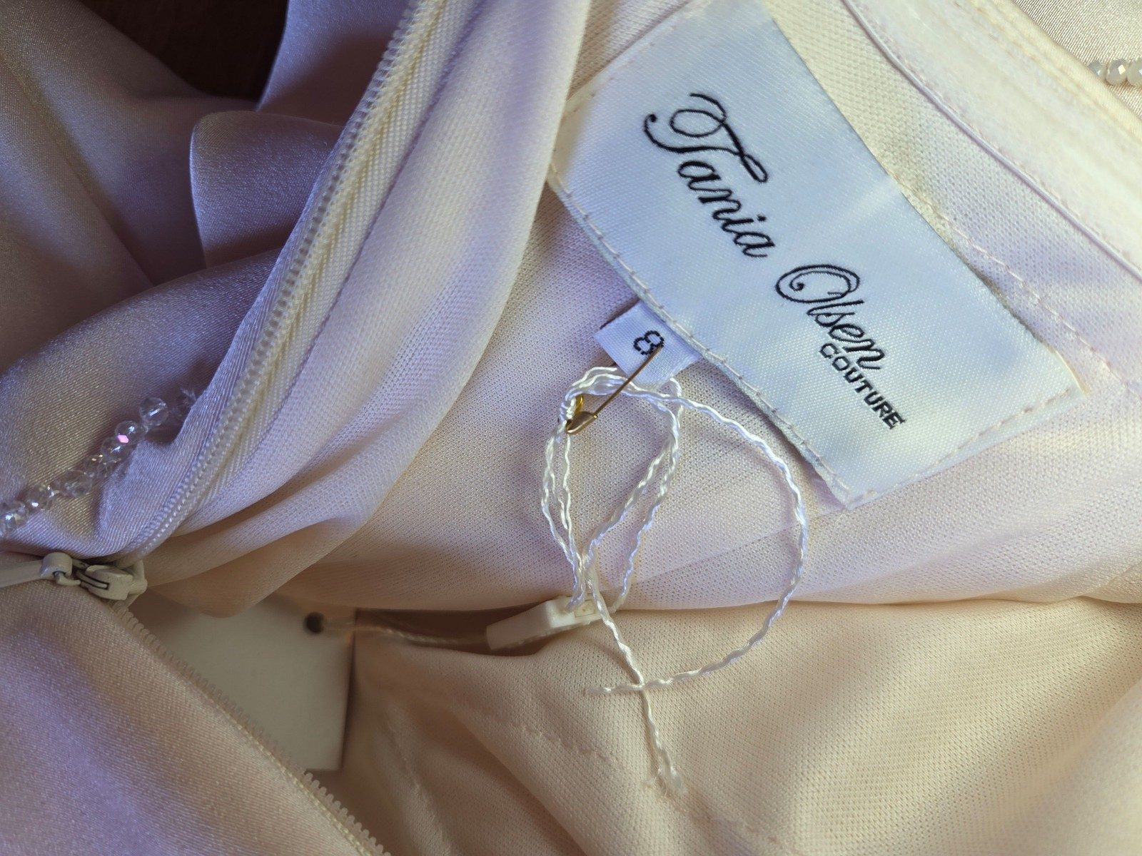 Tania Olsen Women's Pale Pink Ruffle Sequin Evening Dress Size 8 image 5