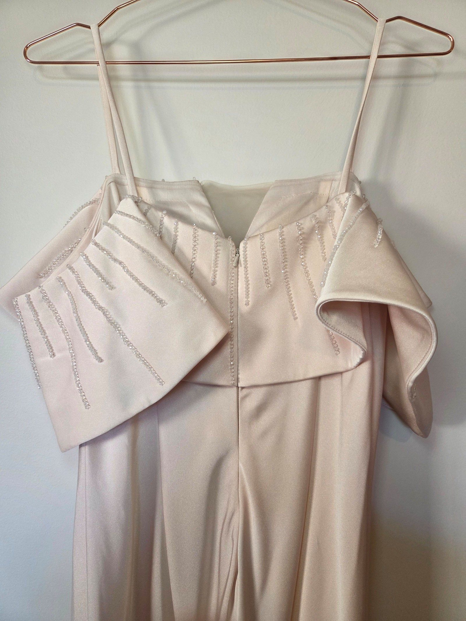 Tania Olsen Women's Pale Pink Ruffle Sequin Evening Dress Size 8 image 9