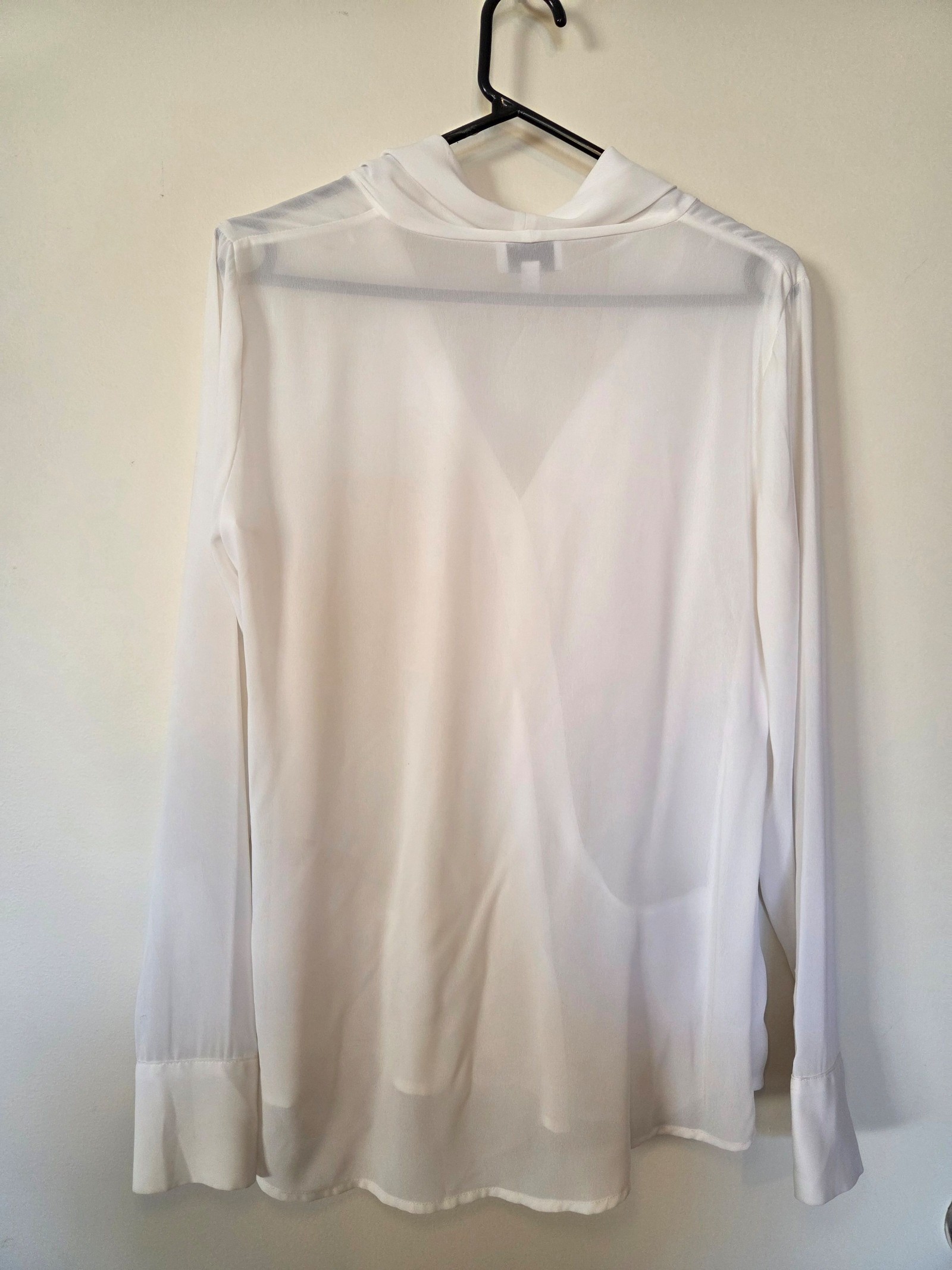 Witchery Women White Long Sleeve Blouse Size 8 image 4