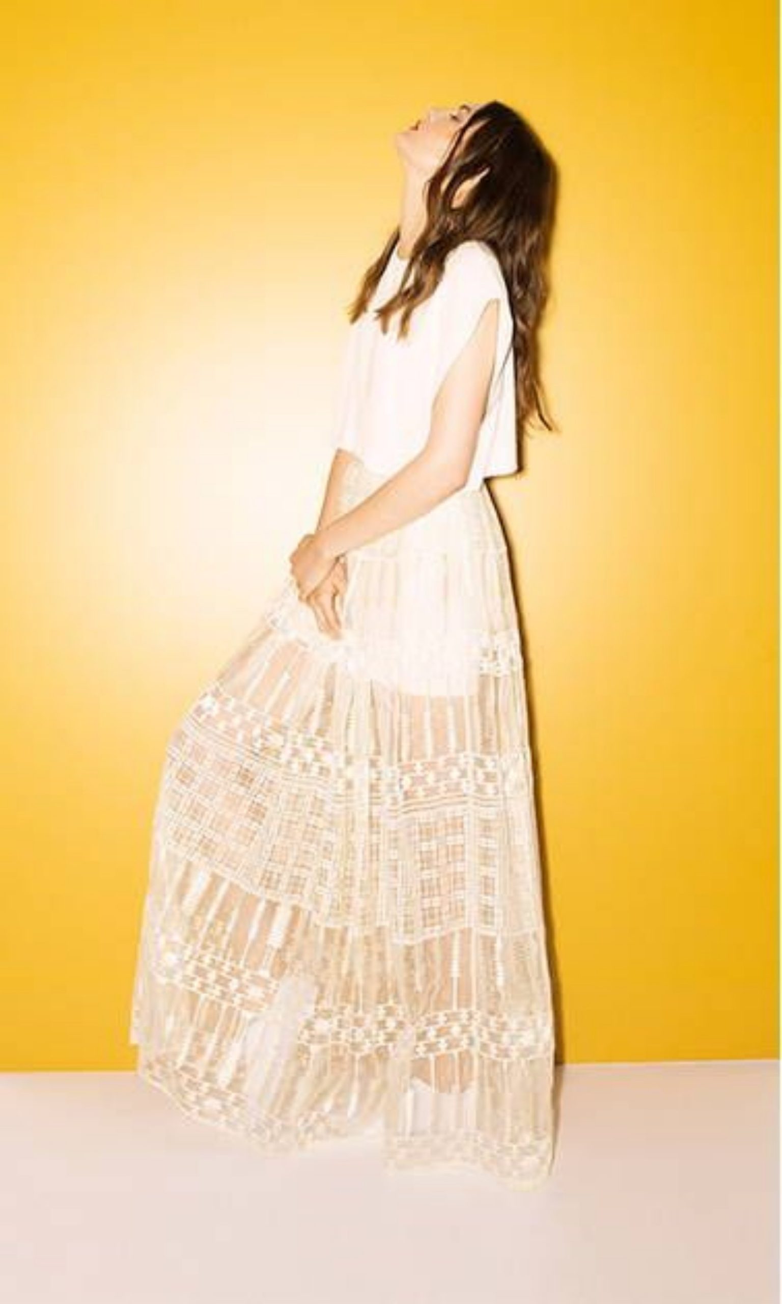 Sass & Bide Women's Ivory Lace Overlay Maxi Dress Medium