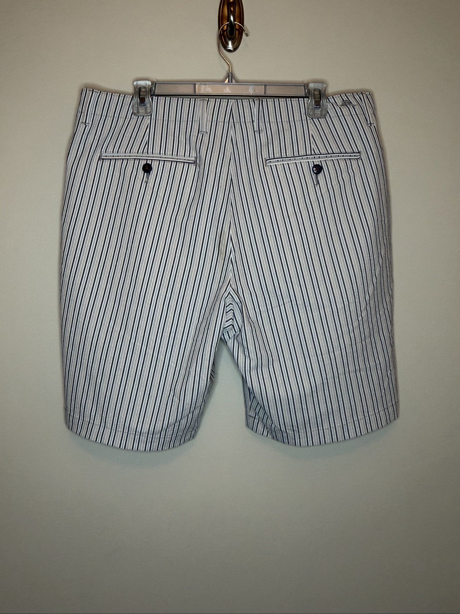 Tommy Bahama White & Blue Striped Shorts 36 Nylon Spandex image 5