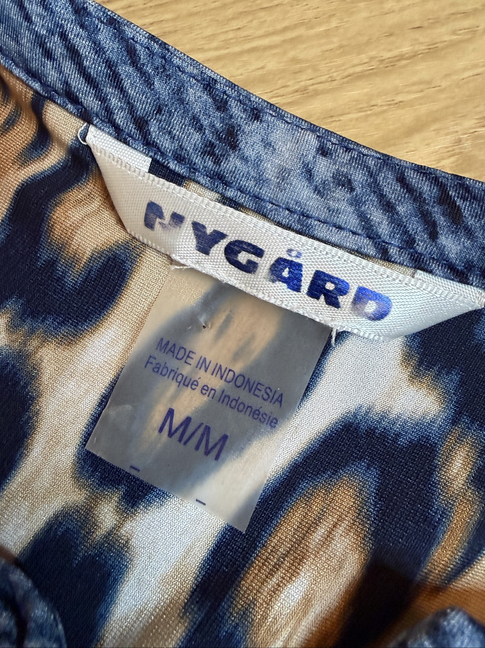 Rygard Women's Blue & Brown Leopard Print Lace-Up Blouse Medium image 2