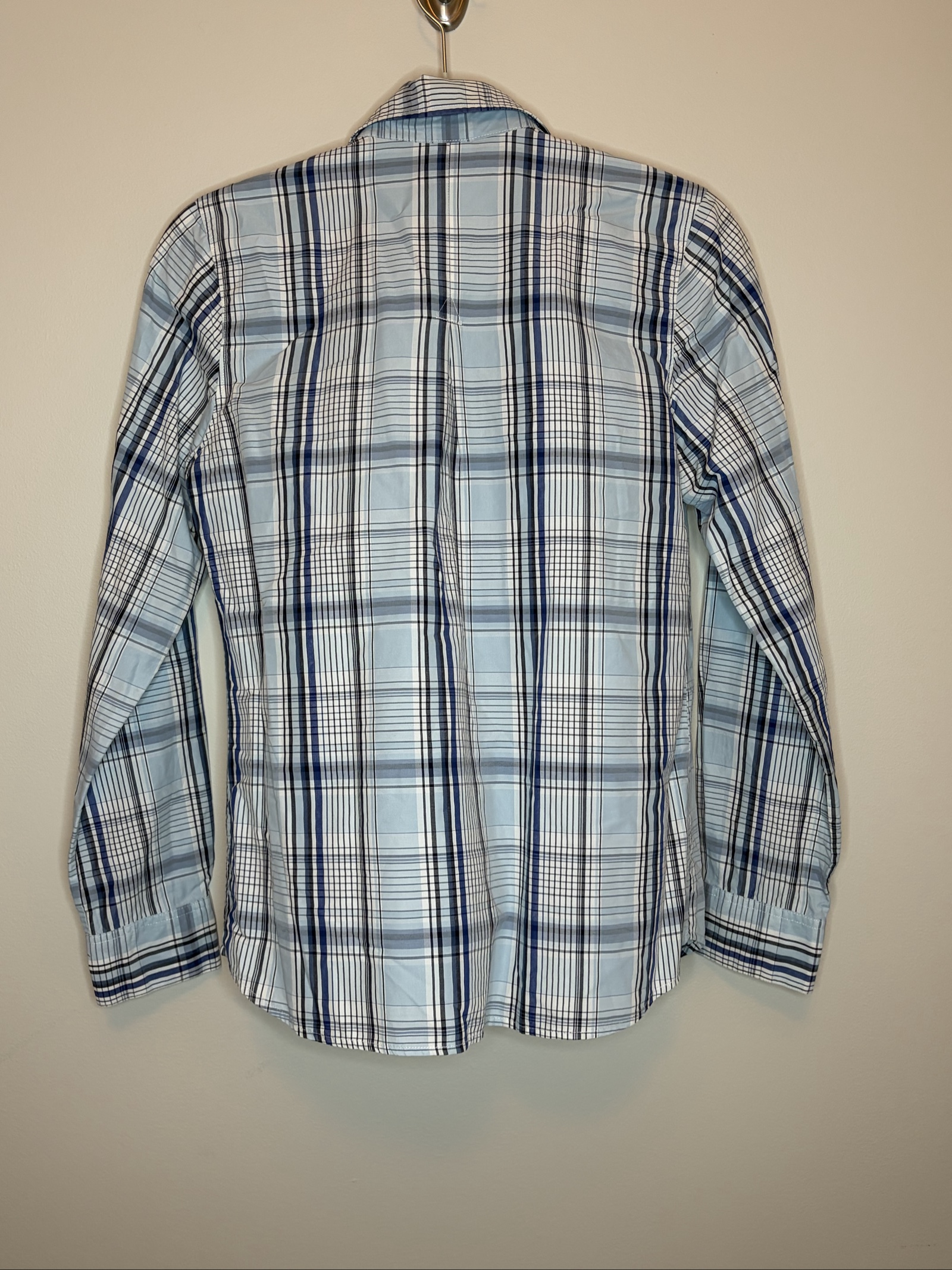 Patagonia Women's Blue & White Plaid Long Sleeve Shirt Size 6 image 6