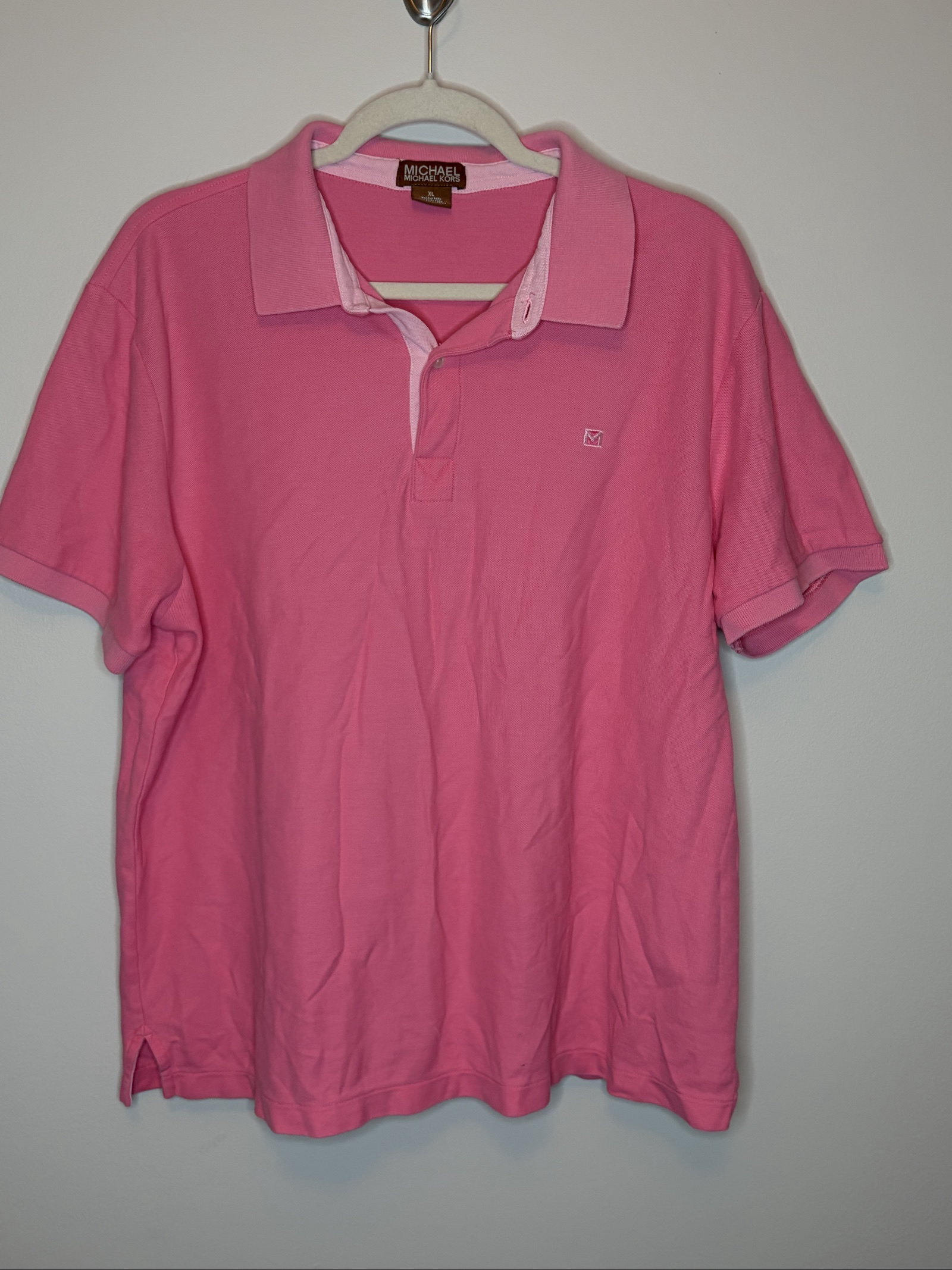 Michael Kors Women's Pink Polo Shirt XL Cotton image 6